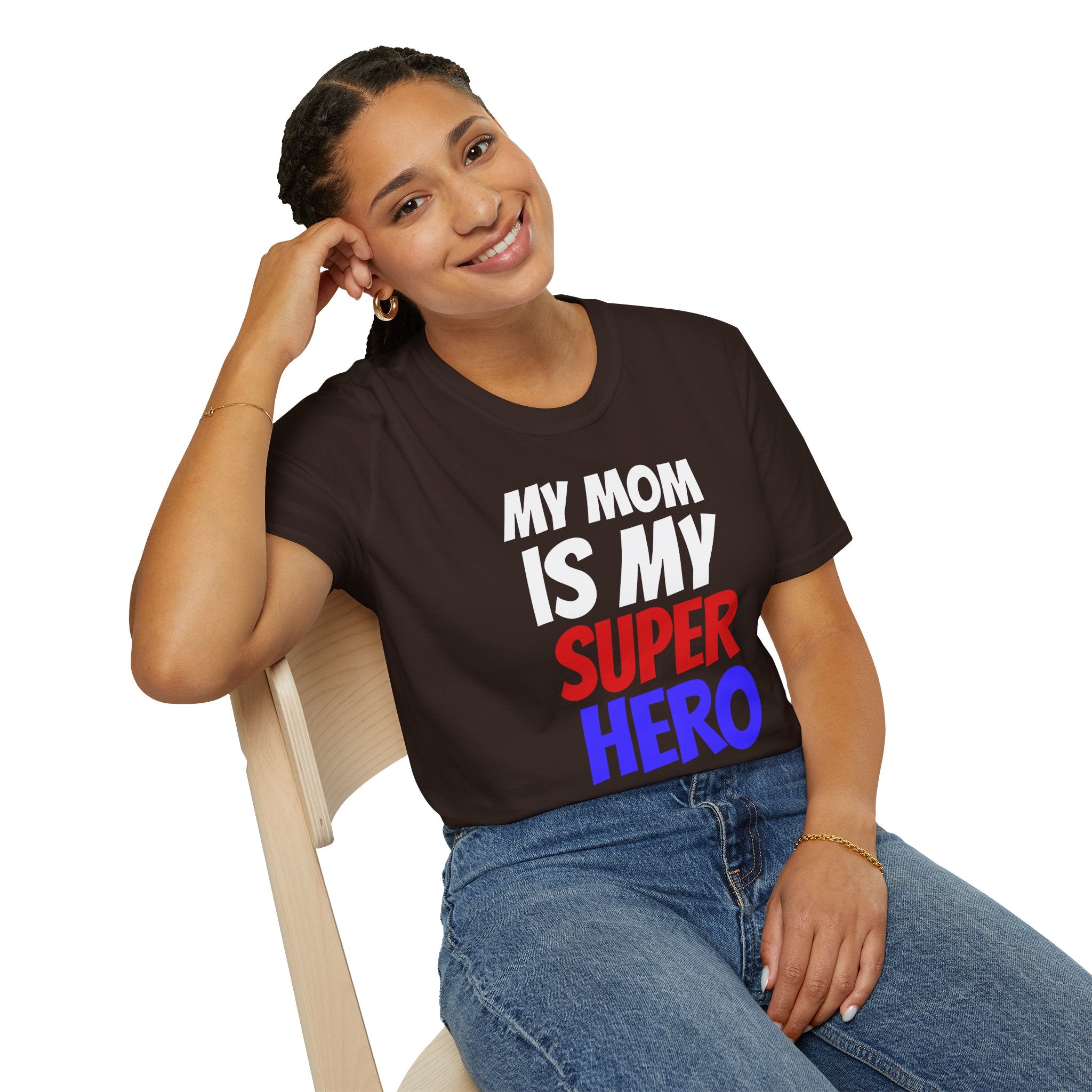 Superhero Mom T-Shirt — "My Mom Is My Superhero" Positive Message Tee
