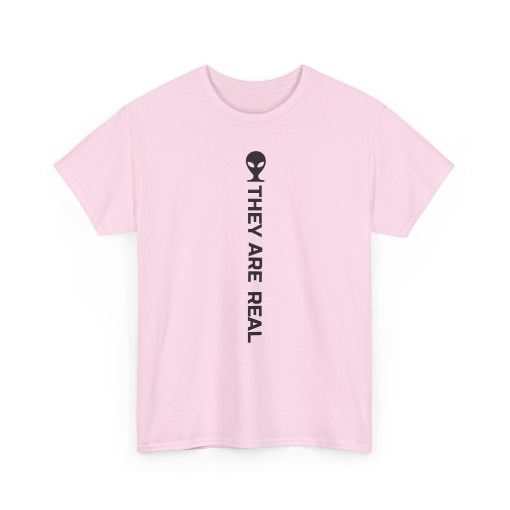 Alien Tee — Minimal "They Are Real" Vertical Graphic T-Shirt