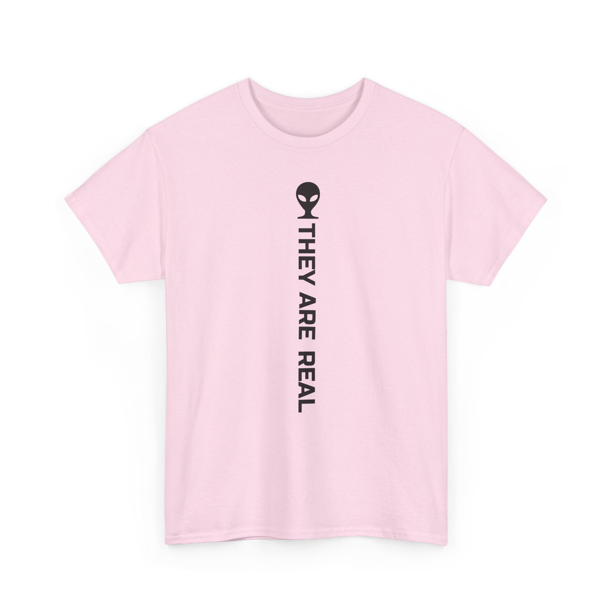 Alien Tee — Minimal "They Are Real" Vertical Graphic T-Shirt