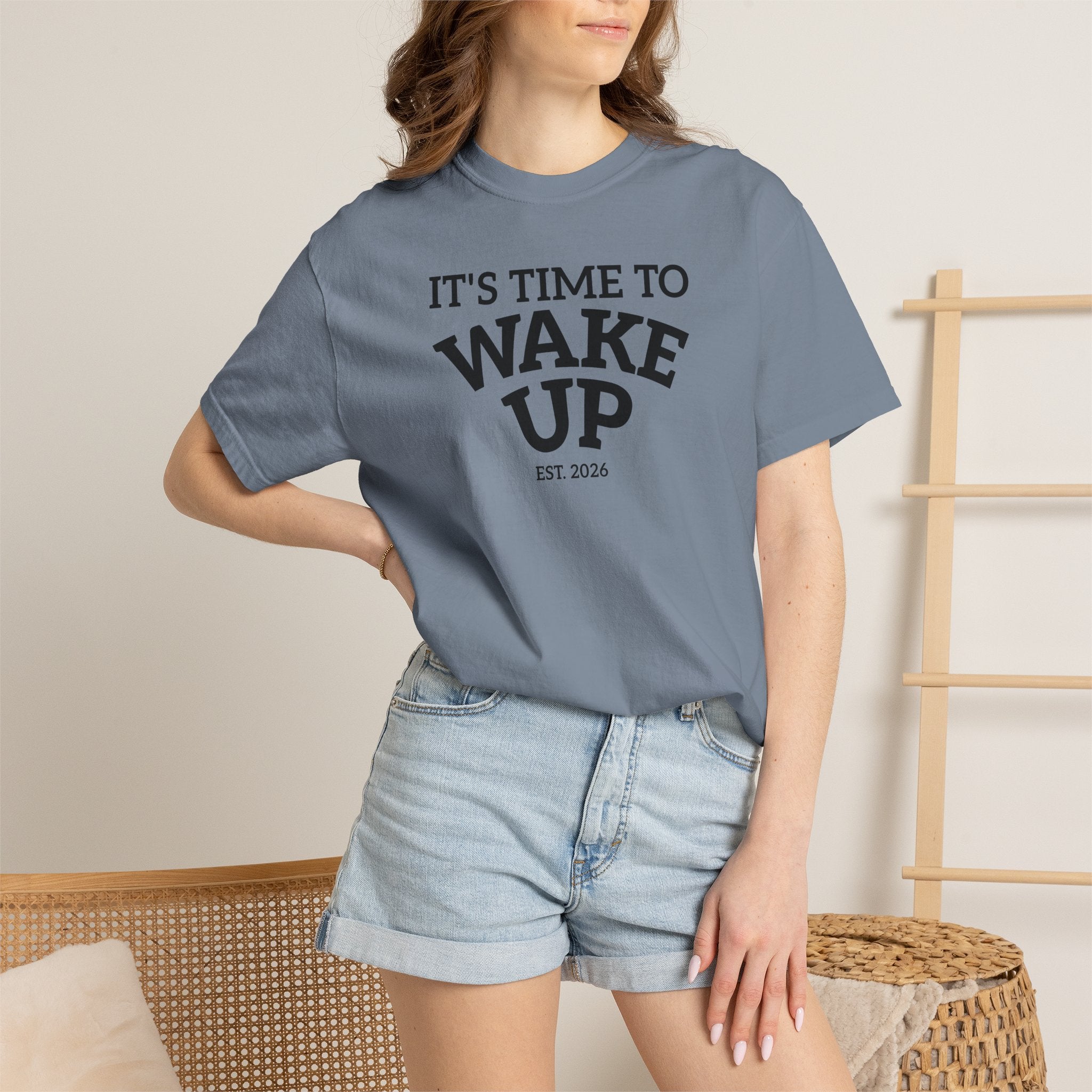 Wake Up Graphic T-Shirt — "It's Time to Wake Up" Casual Tee