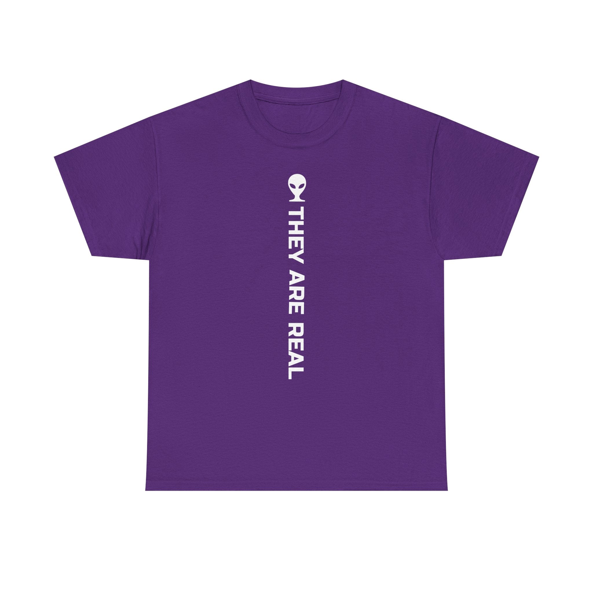 Alien Tee — Minimal "They Are Real" Vertical Graphic T-Shirt dark