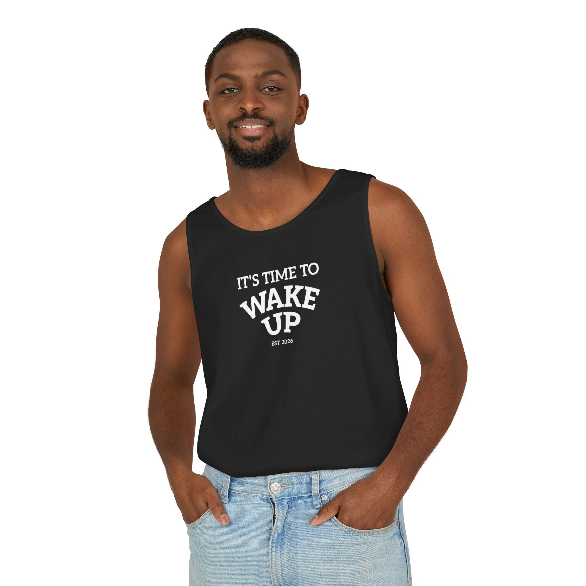 Wake Up Tank Top dark — Casual Graphic Tank