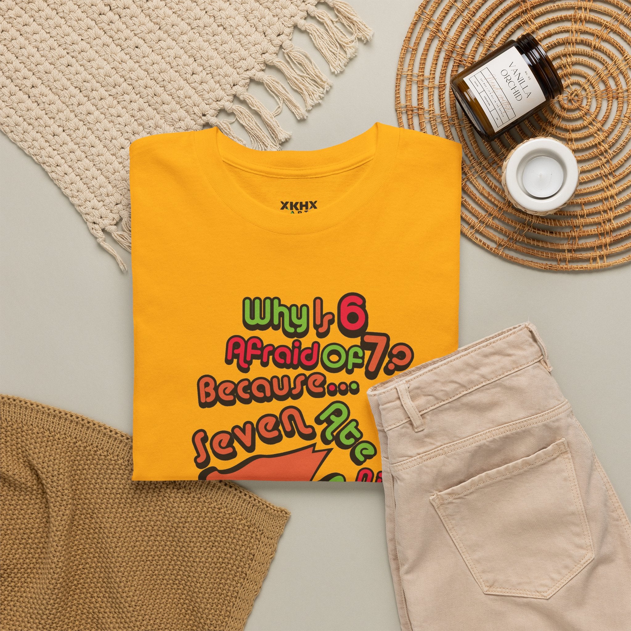 Why is 6 Afraid of 7? "Because 7 Ate 9" Funny Numbers Tee
