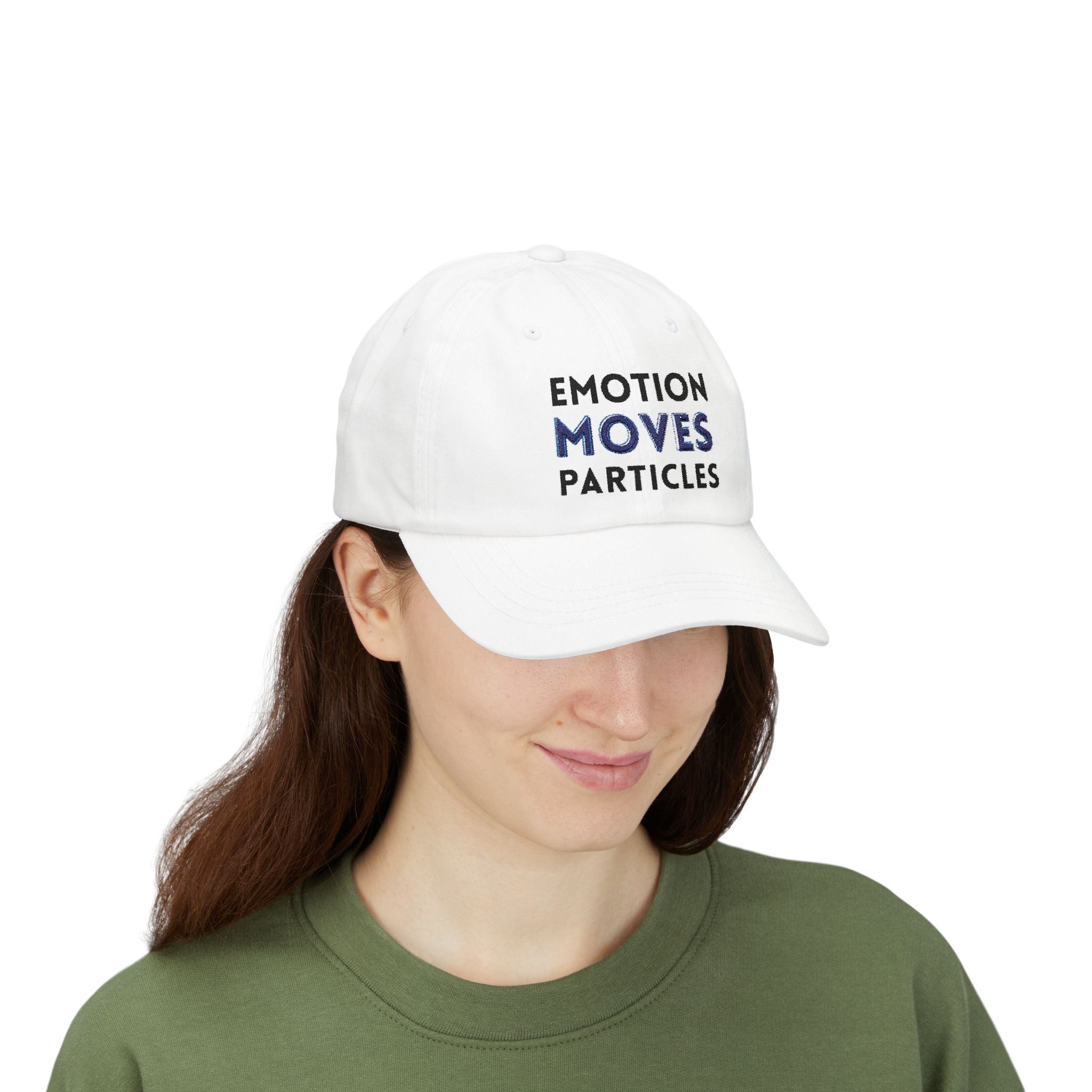 Emotions hýbou částicemi | Kšiltovka „Dad Cap“ – vyšívaná baseballová čepice