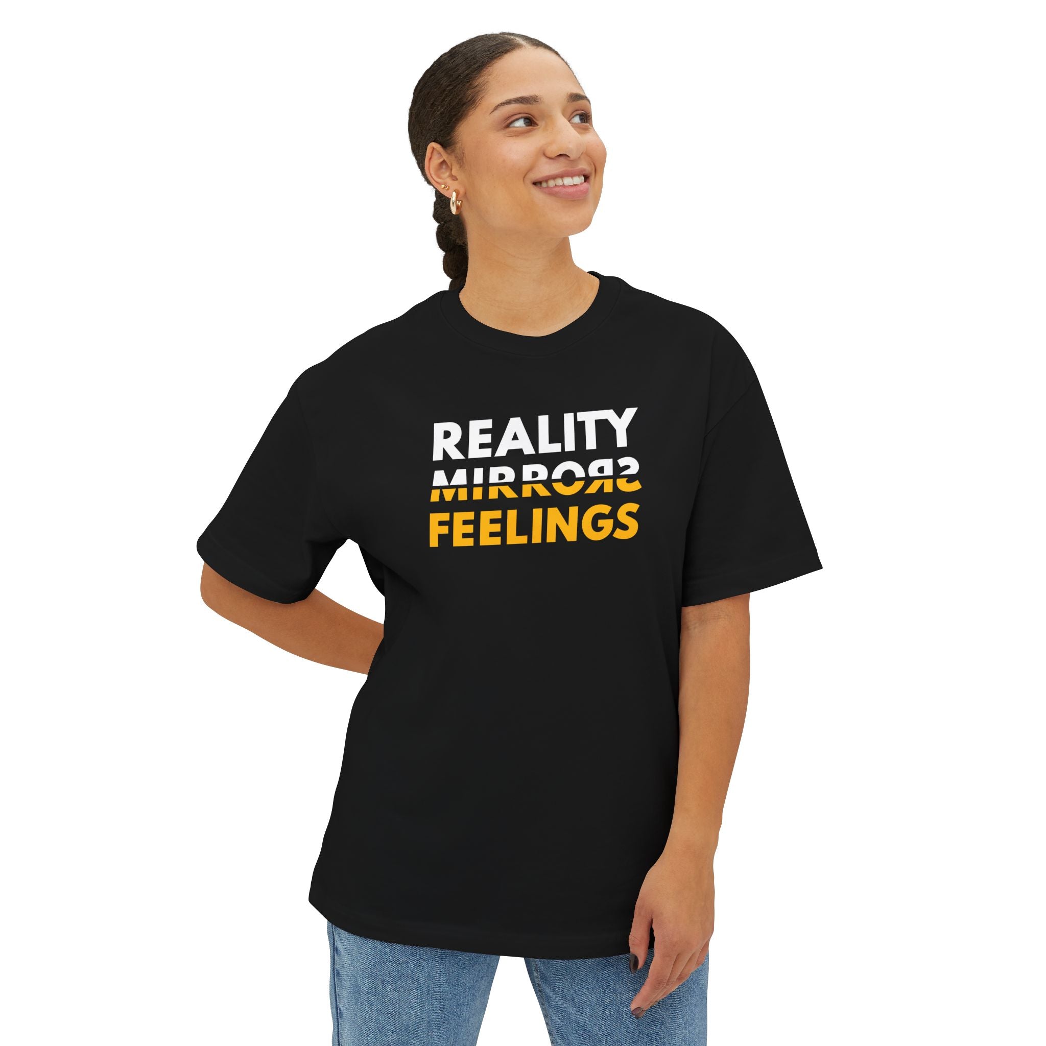 Reality Dark Tee — Reality Mirrors Feelings Minimalist Graphic T-Shirt