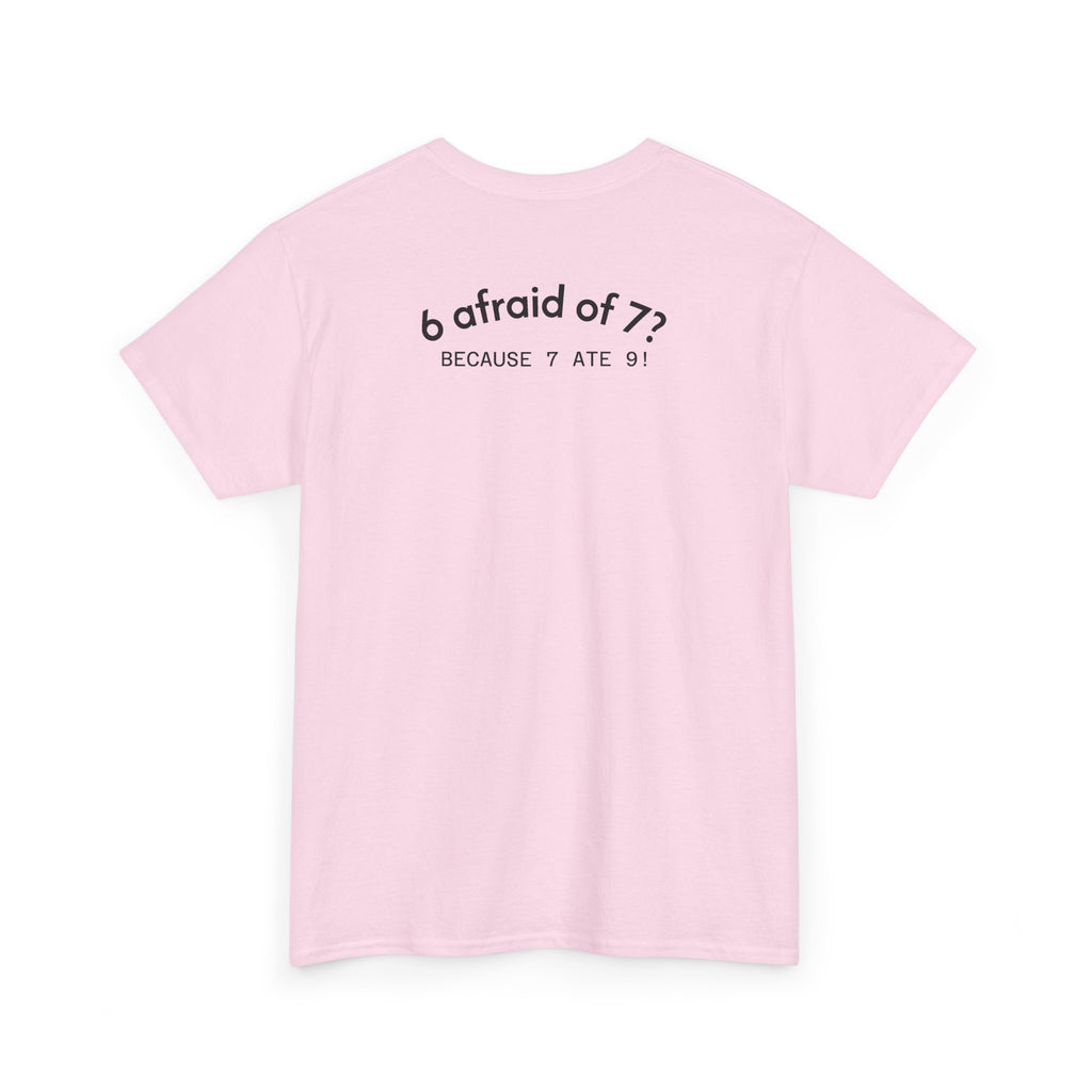 Why is 6 Afraid of 7? "Because 7 Ate 9" Funny Numbers Tee