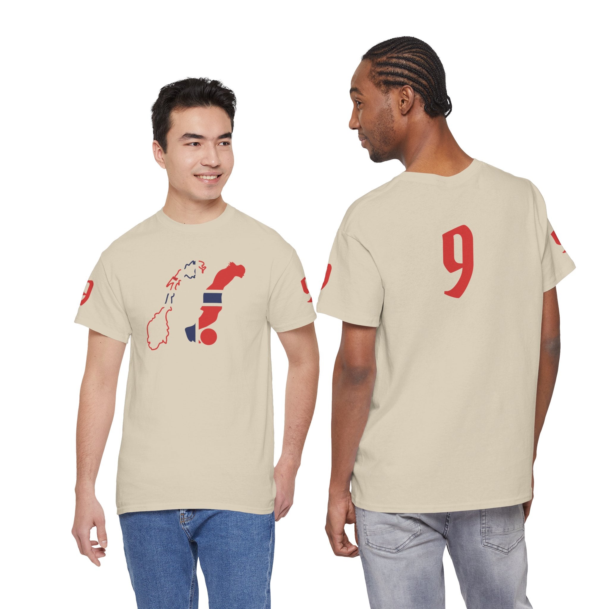 Haaland Norway Map Flag T‑Shirt — Scandinavian Pride Tee with Number 9