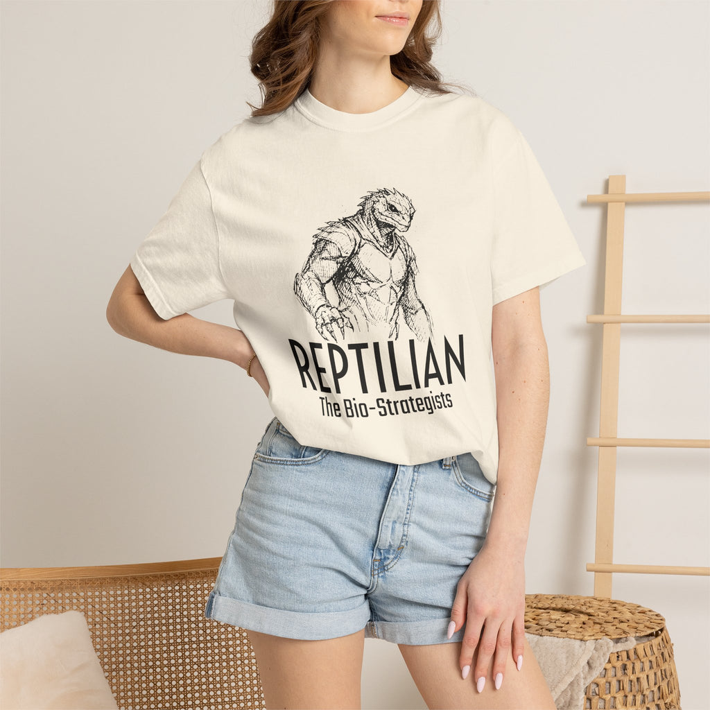 Alien Reptilian Graphic T-Shirt — "The Bio-Strategists" Illustrated Tee