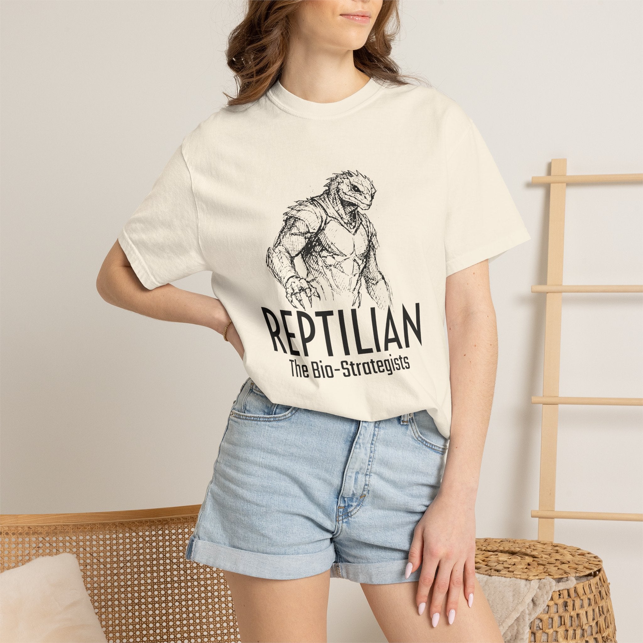 Alien Reptilian Graphic T-Shirt — "The Bio-Strategists" Illustrated Tee