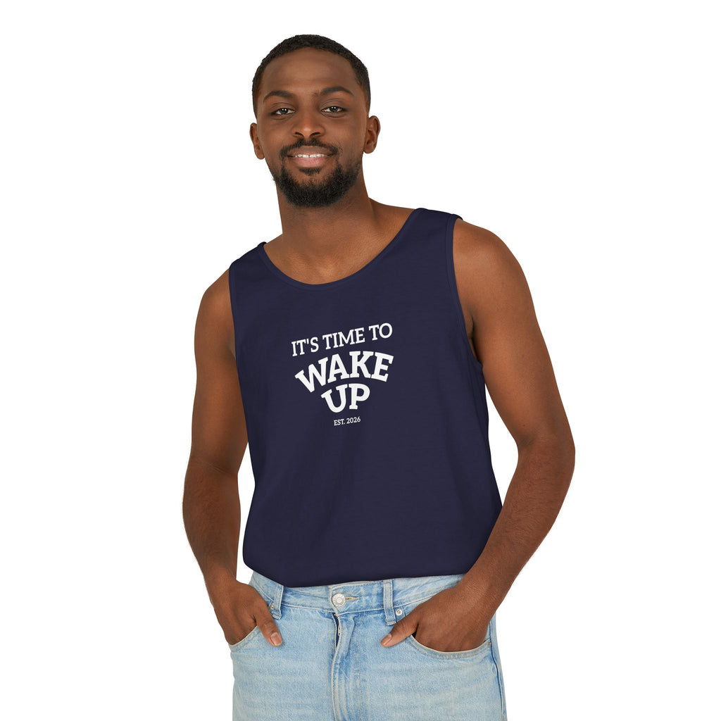 Wake Up Tank Top dark — Casual Graphic Tank