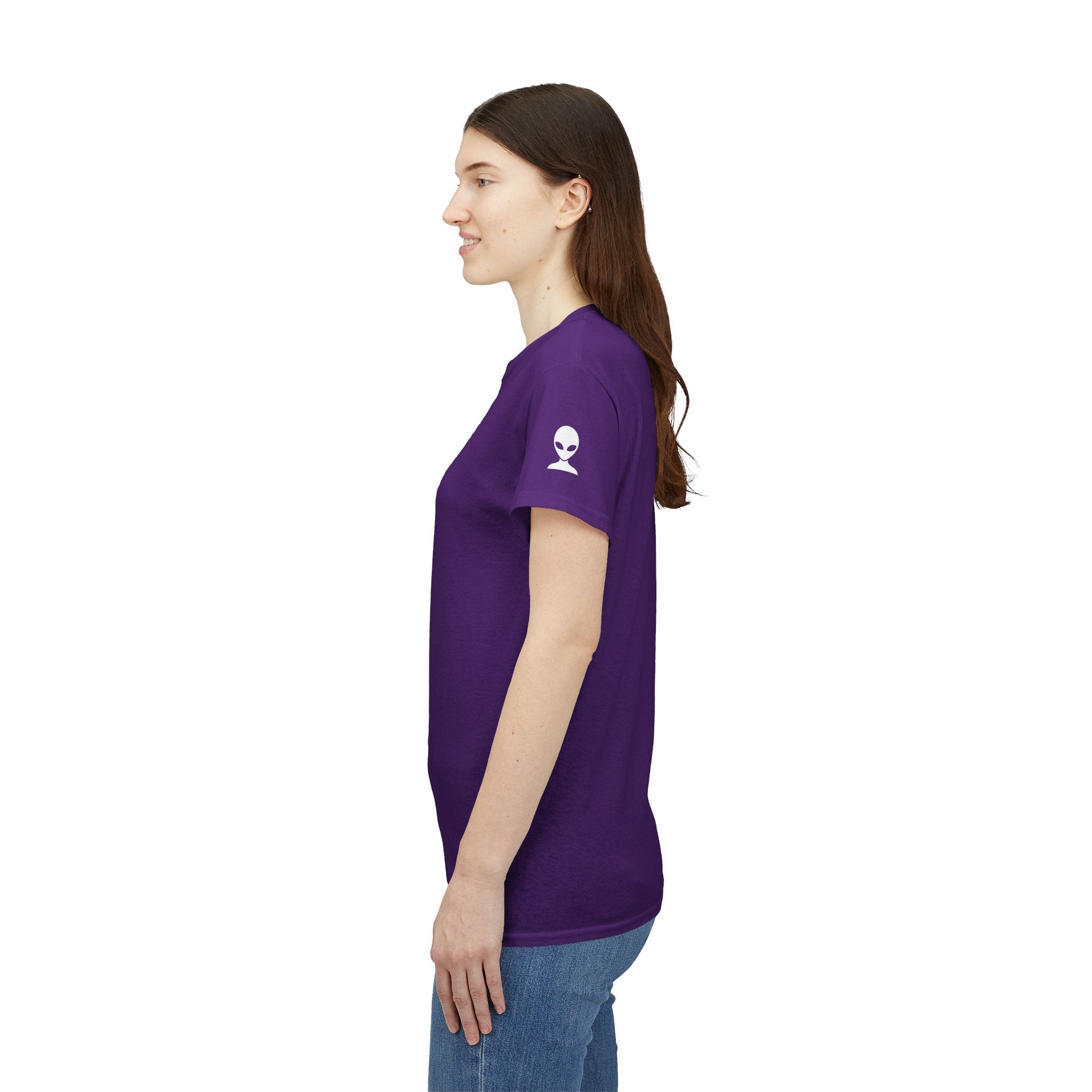 Alien Tee — Minimal "They Are Here" Vertical Graphic T-Shirt dark