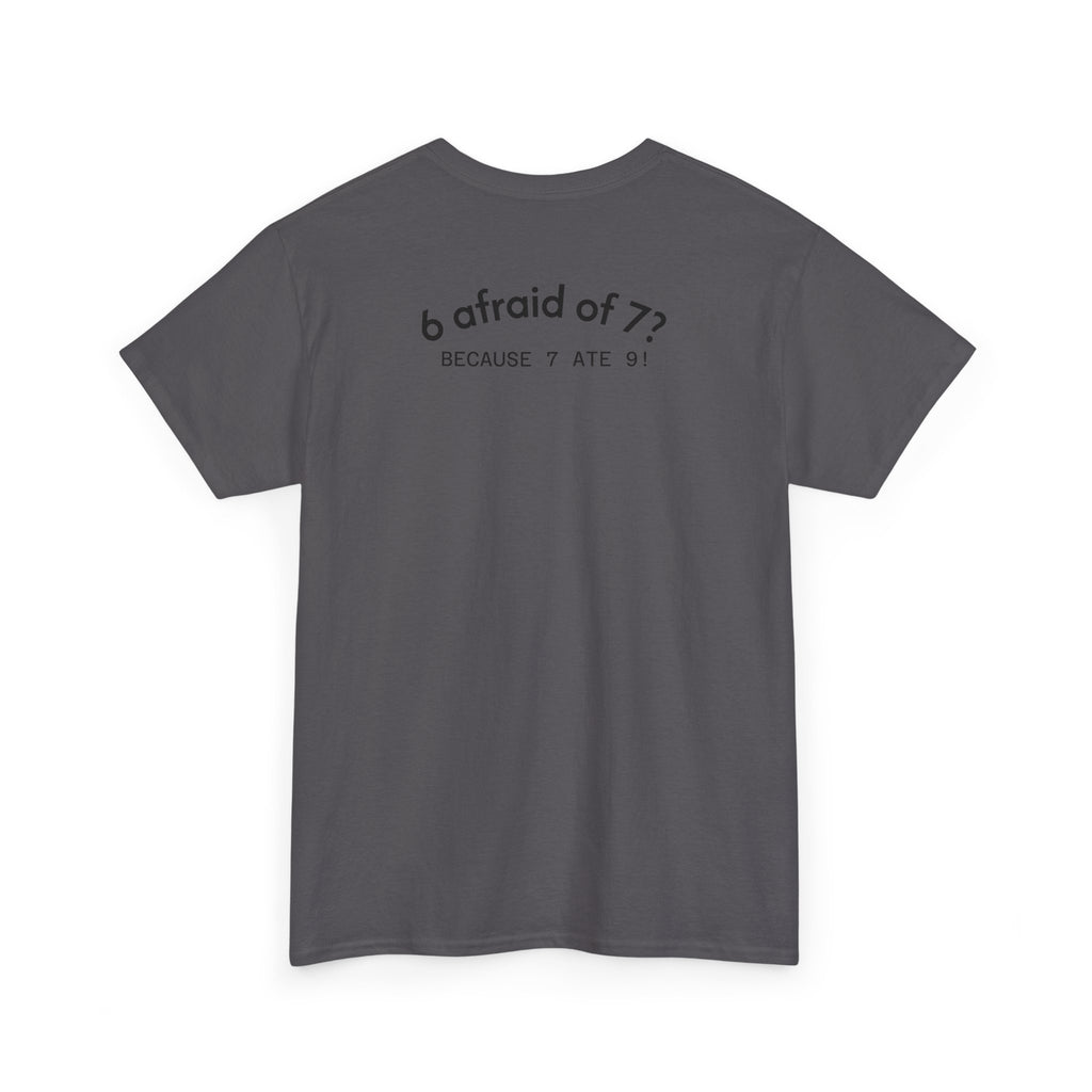 Why is 6 Afraid of 7? "Because 7 Ate 9" Funny Numbers Tee