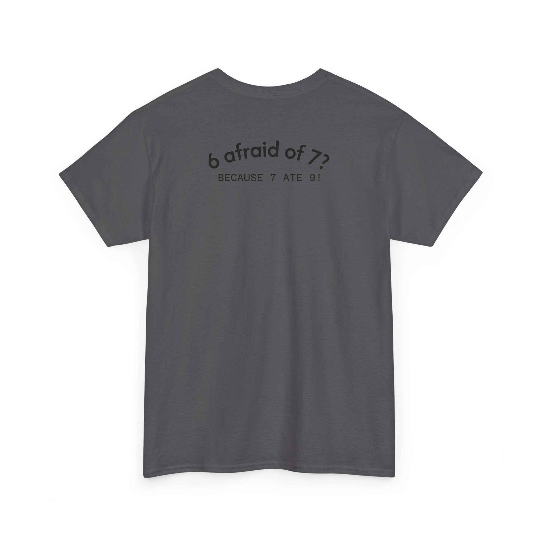 Why is 6 Afraid of 7? "Because 7 Ate 9" Funny Numbers Tee