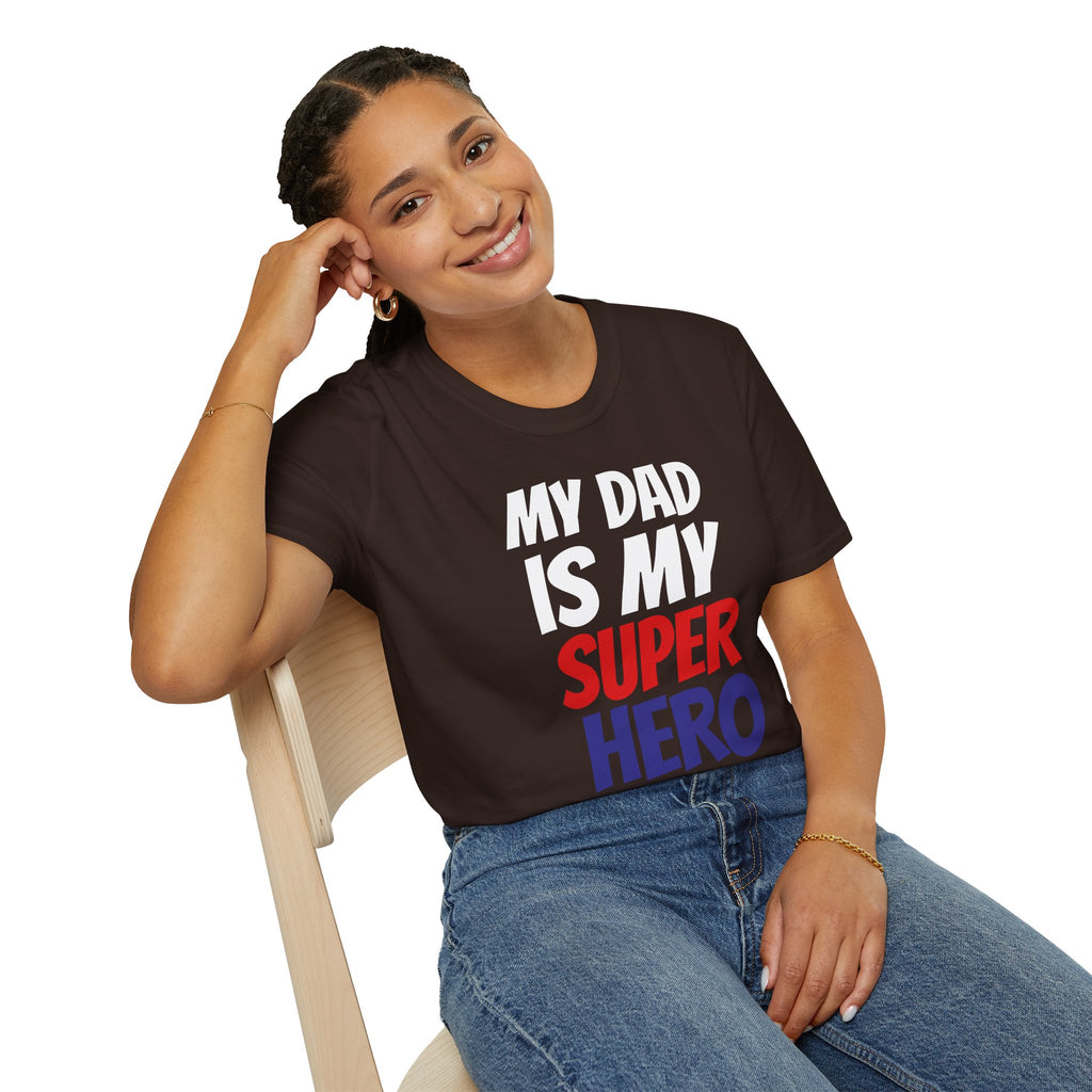 Superhero Dad T-Shirt — "My Dad Is My Superhero" Positive Message Tee