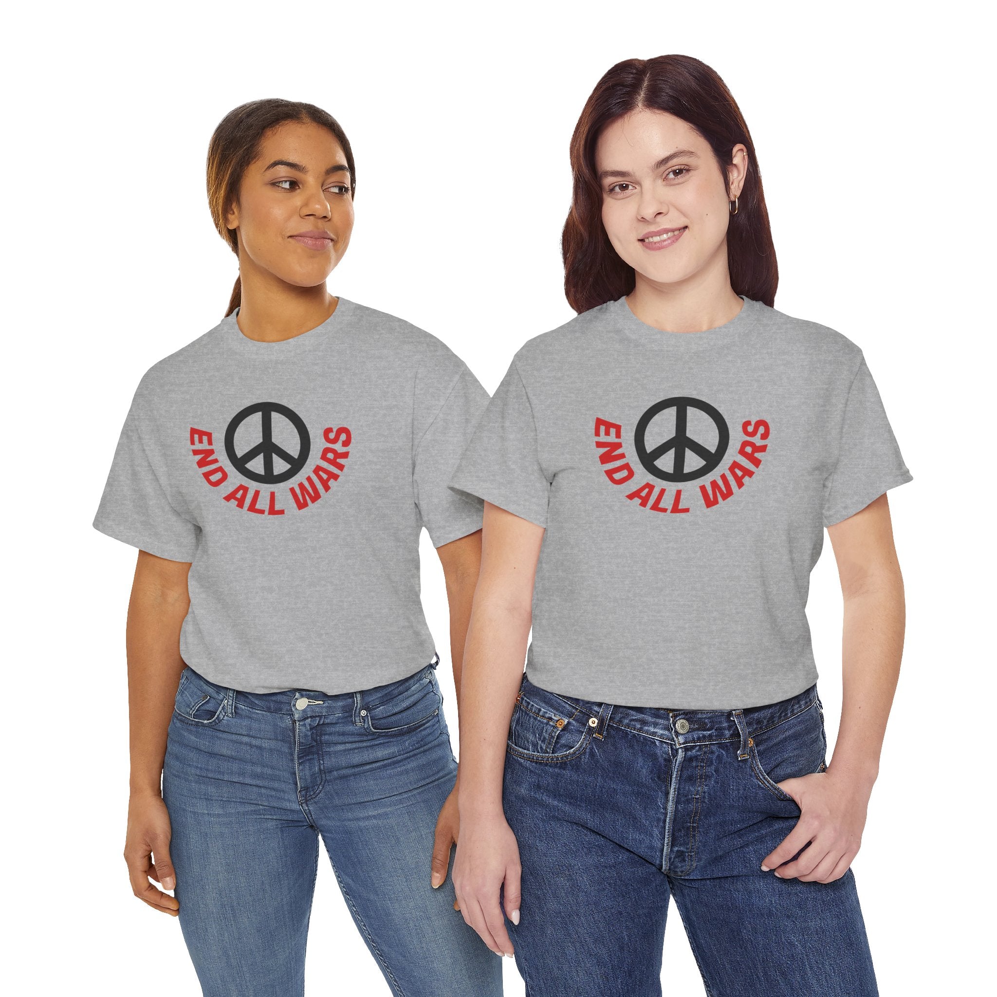 Peace Symbol T-Shirt — "End All Wars" Anti-War Graphic Tee