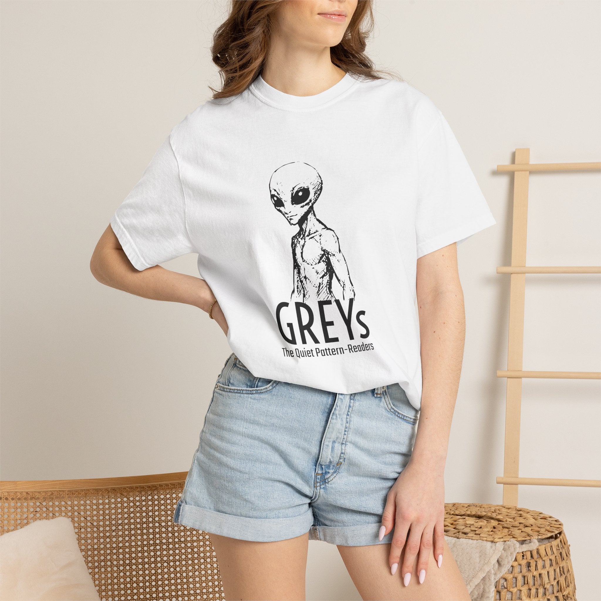 Alien Greys Graphic T-Shirt — "The Quiet Partners" Illustrated Tee
