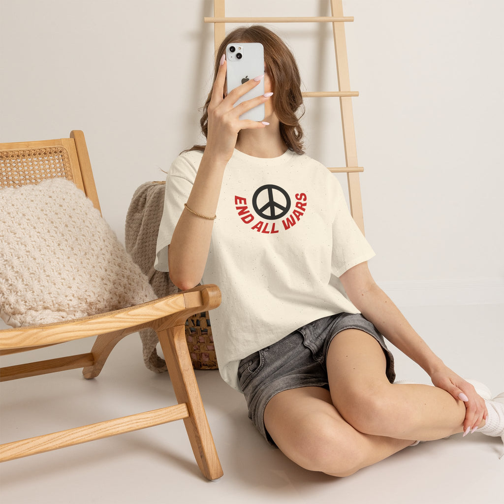 Peace Symbol T-Shirt — "End All Wars" Anti-War Graphic Tee