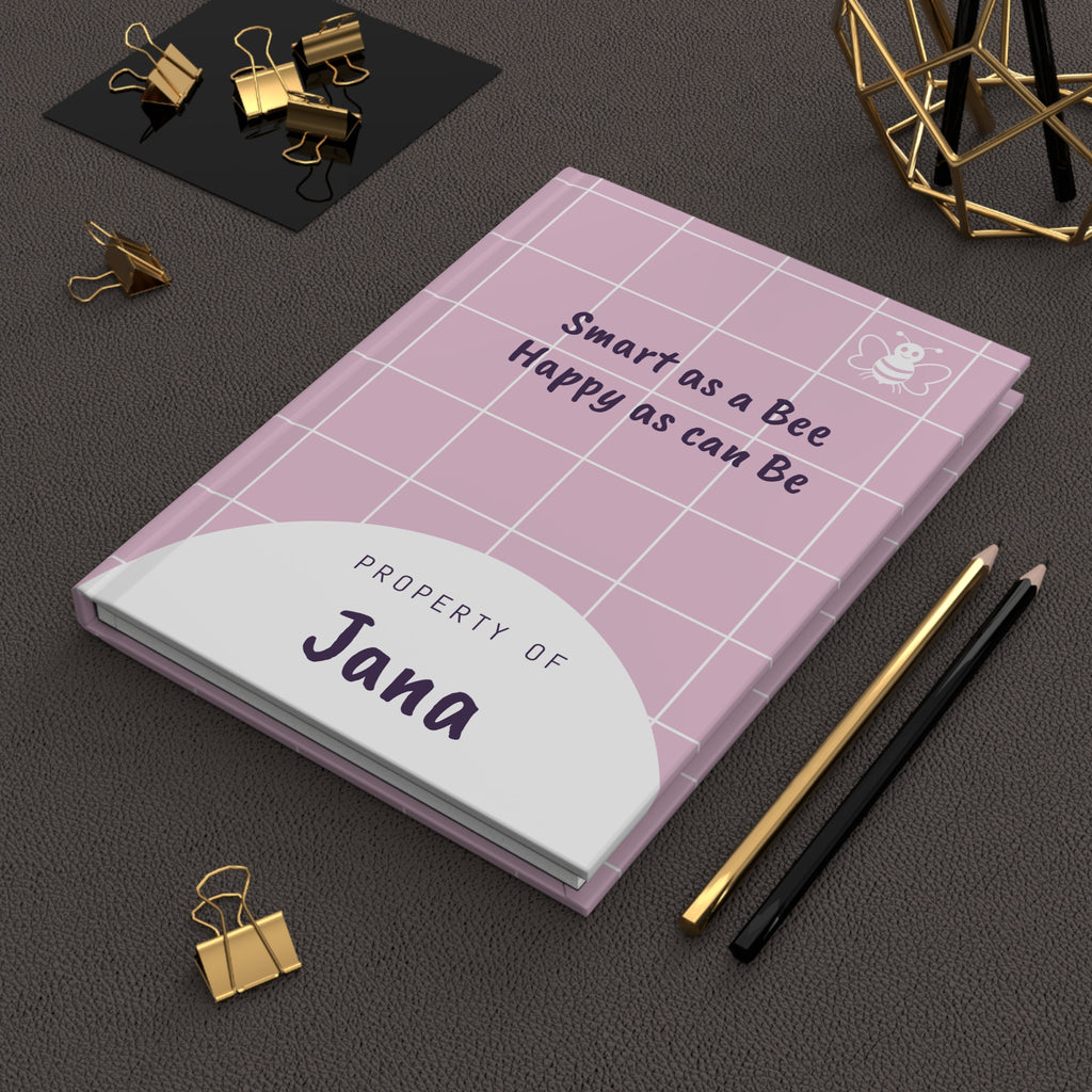 Personalized 'Smart as a Bee, Happy as can Be' Hardcover Journal