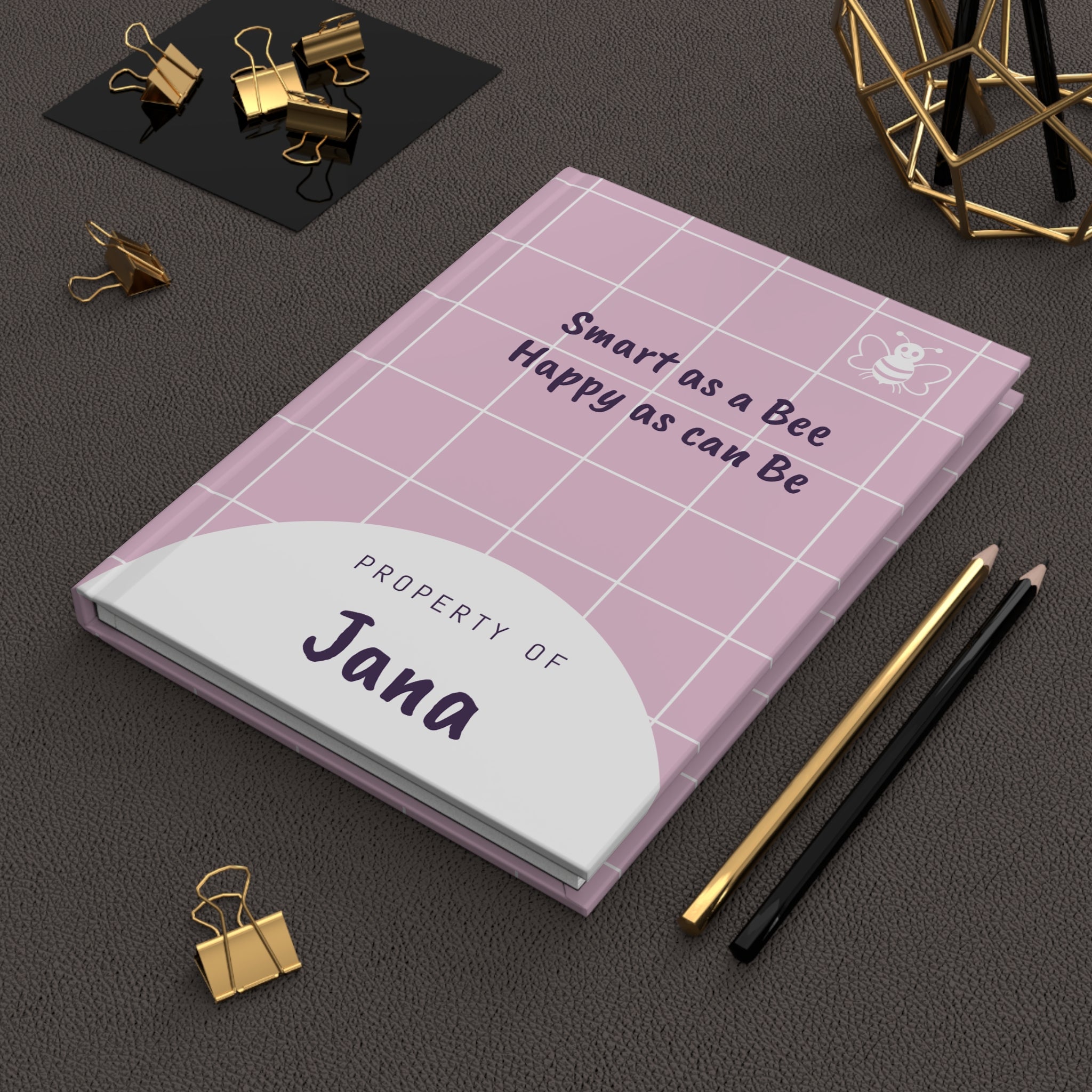Personalized 'Smart as a Bee, Happy as can Be' Hardcover Journal