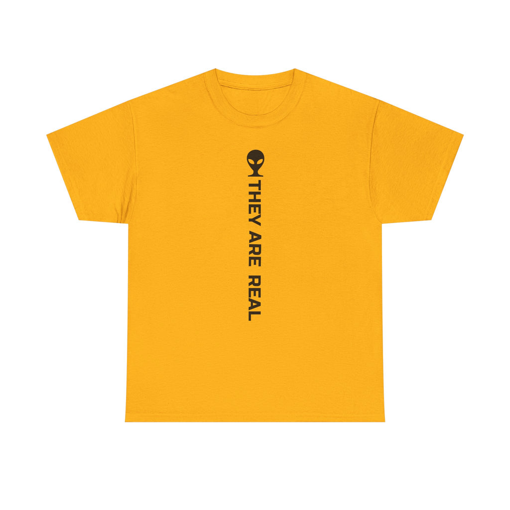Alien Tee — Minimal "They Are Real" Vertical Graphic T-Shirt