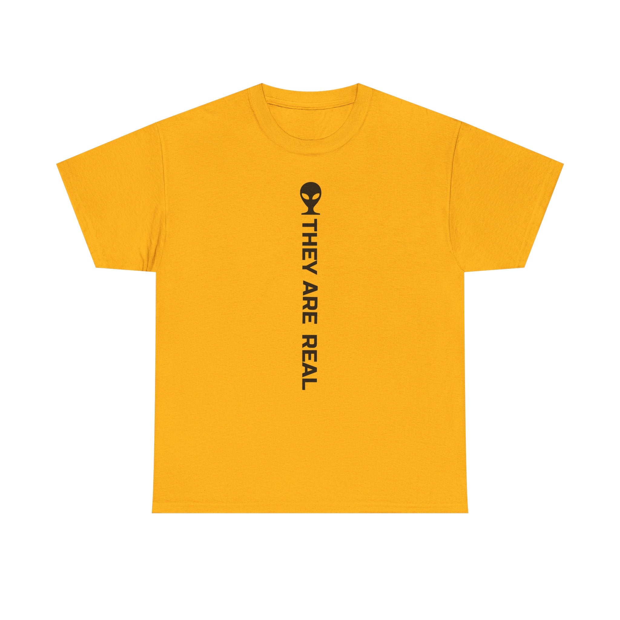 Alien Tee — Minimal "They Are Real" Vertical Graphic T-Shirt