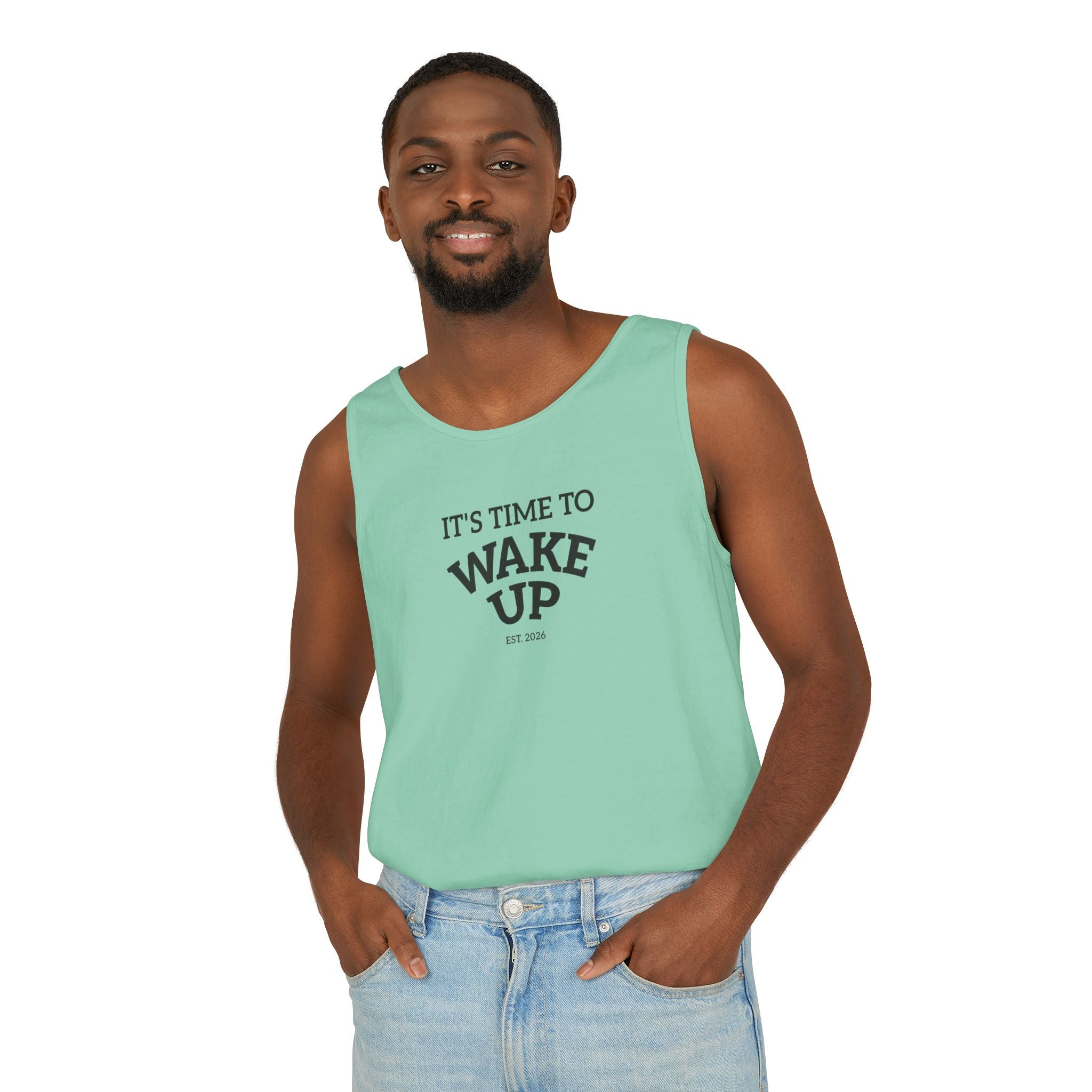 Wake Up Tank Top dark — Casual Graphic Tank