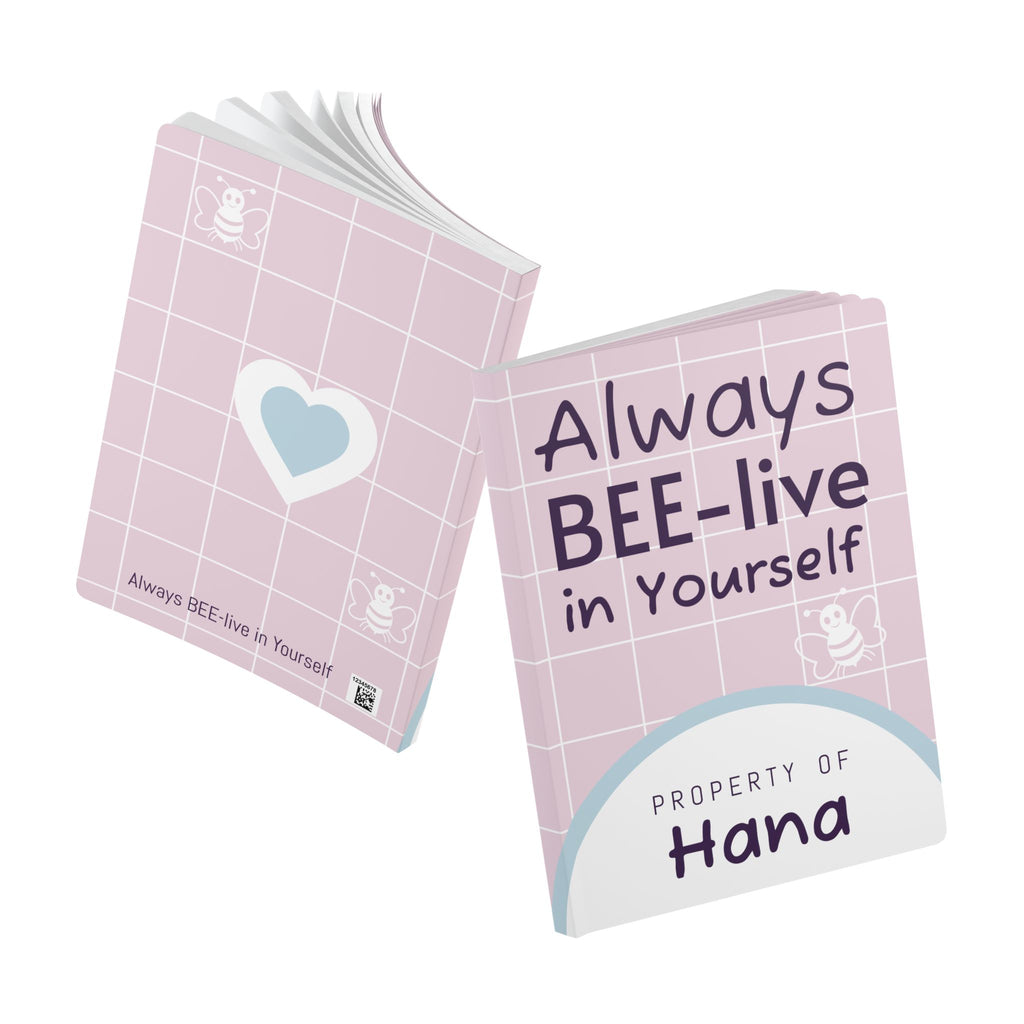 Personalized "Property of [Name]" Bee-lieve In Yourself Softcover Journal — Inspirational Notebook