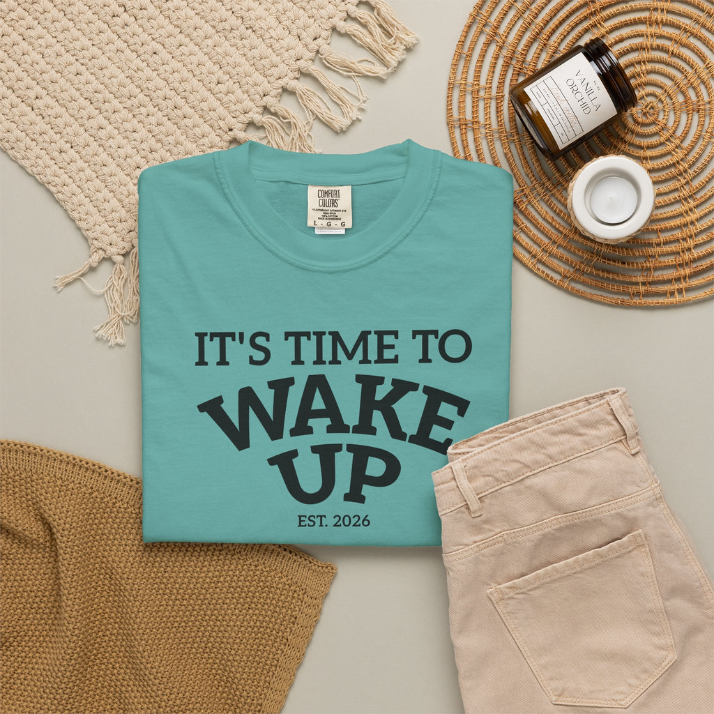 Wake Up Graphic T-Shirt — "It's Time to Wake Up" Casual Tee
