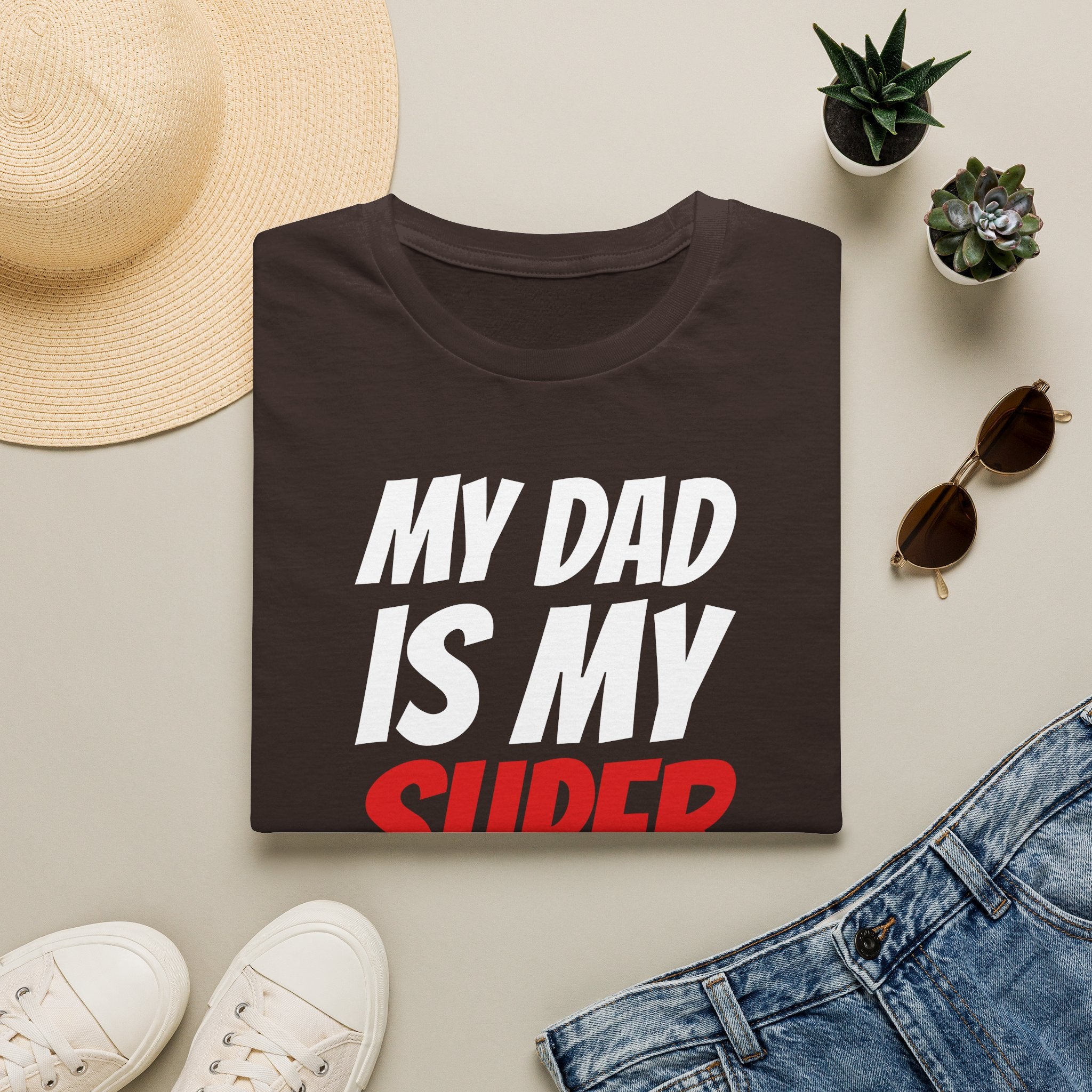 Superhero Dad T-Shirt — "My Dad Is My Superhero" Positive Message Tee