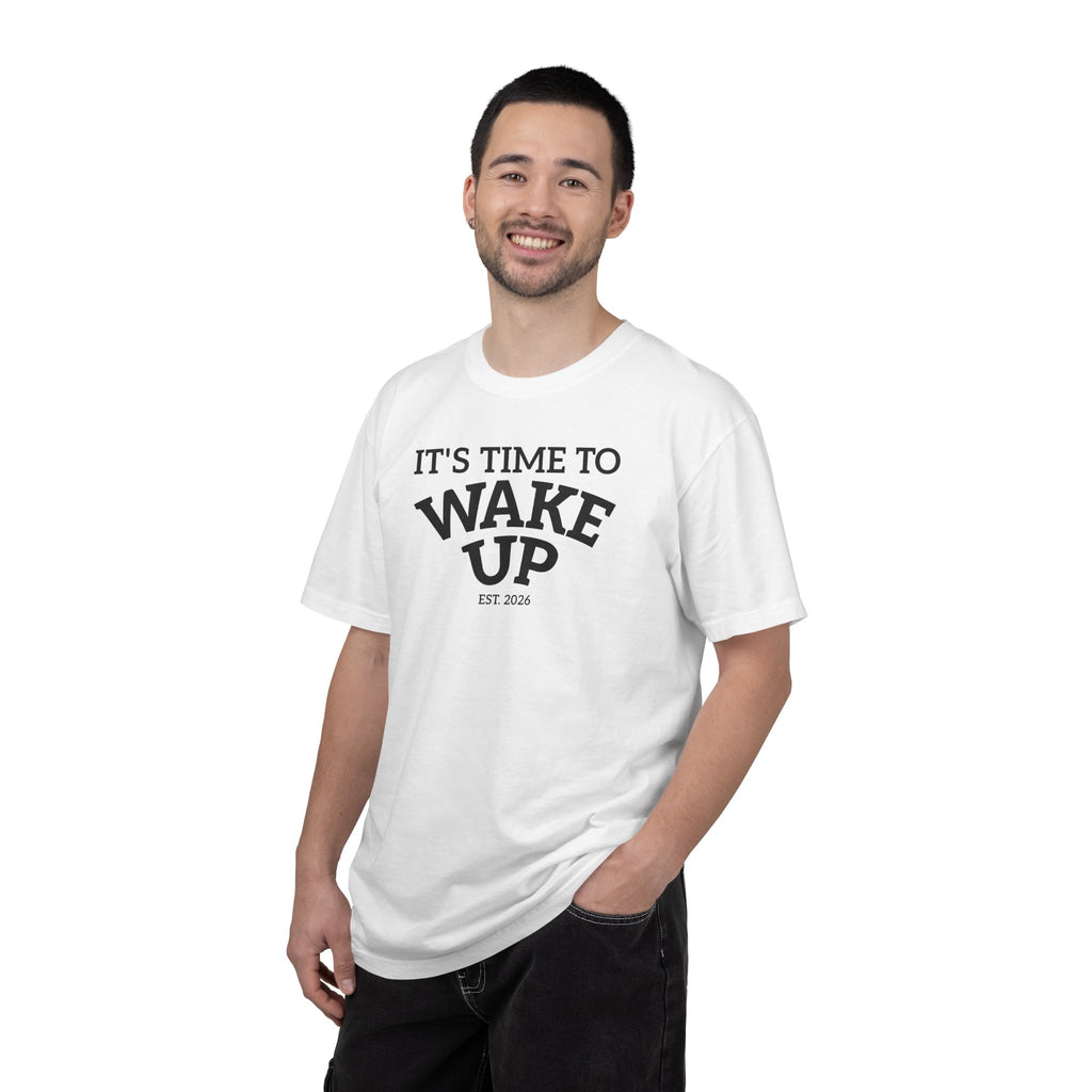 Wake Up Graphic T-Shirt — "It's Time to Wake Up" Casual Tee
