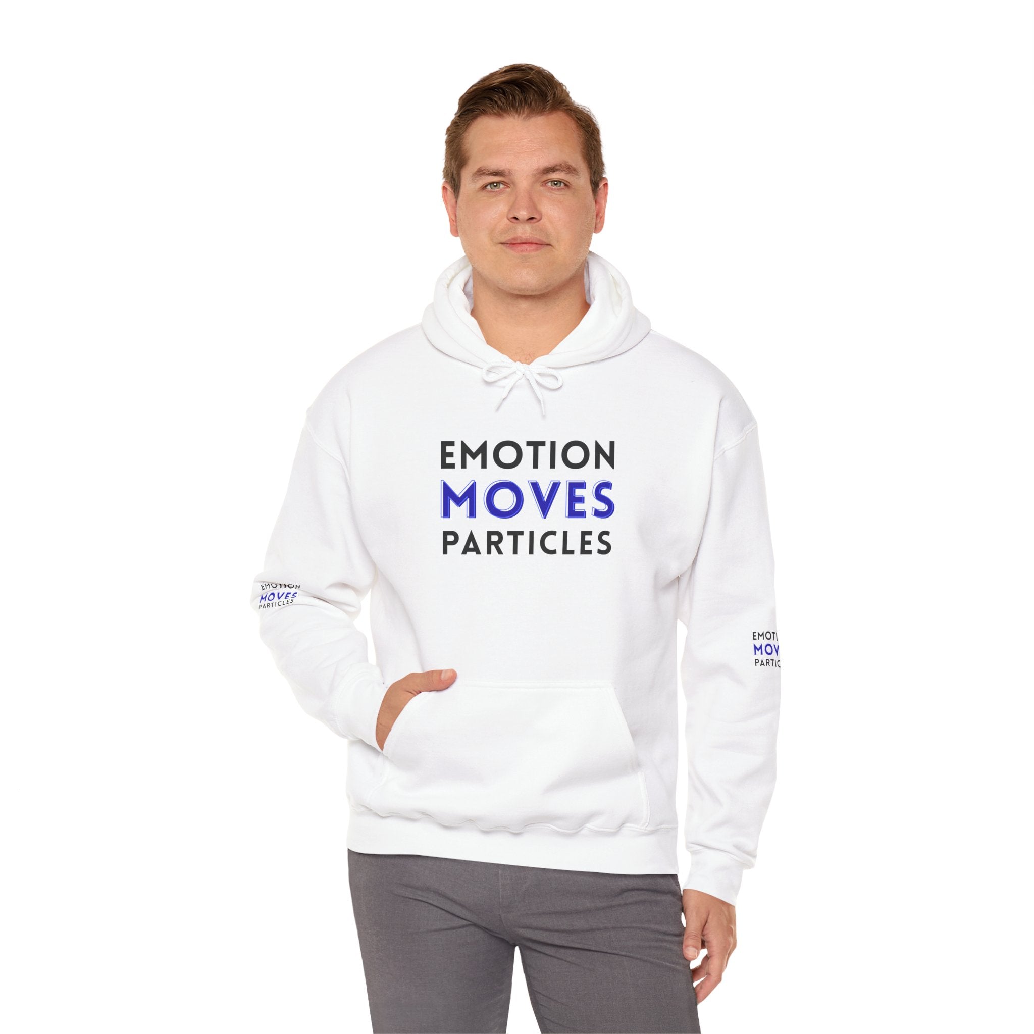 Emotion Moves Particles Hoodie — Inspirational Graphic Pullover