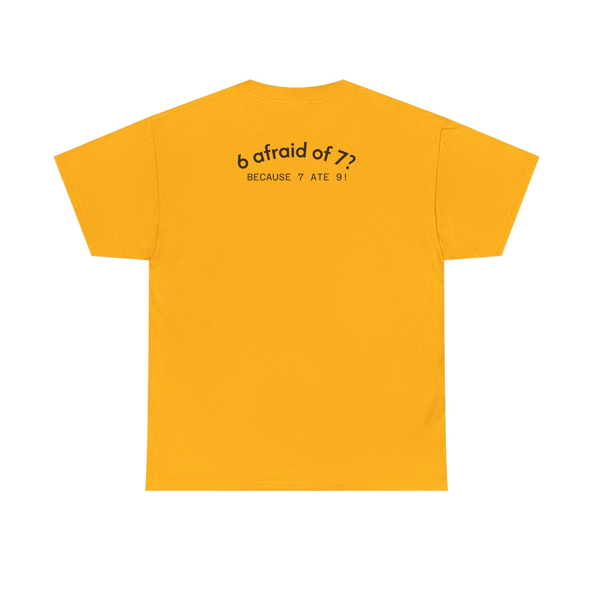 Why is 6 Afraid of 7? "Because 7 Ate 9" Funny Numbers Tee