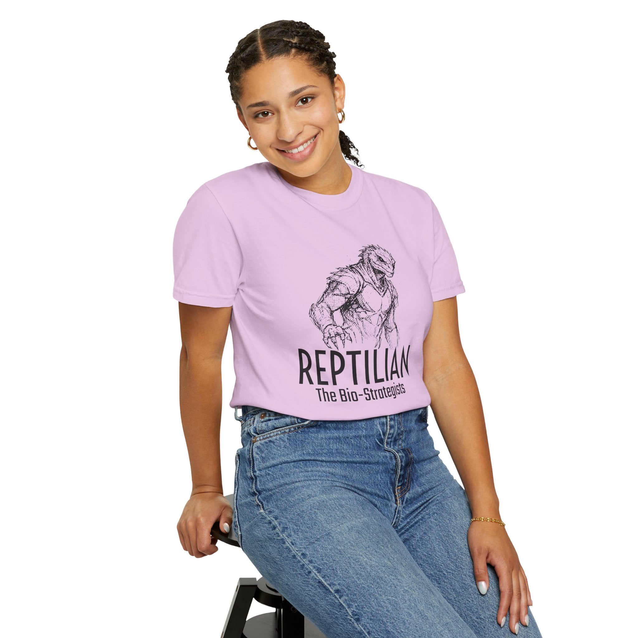 Alien Reptilian Graphic T-Shirt — "The Bio-Strategists" Illustrated Tee
