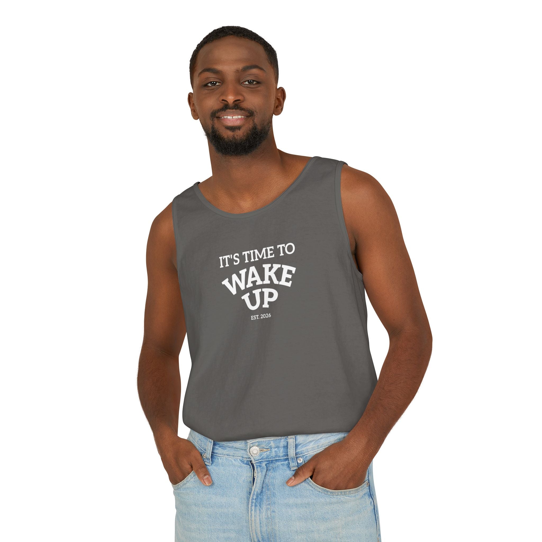 Wake Up Tank Top dark — Casual Graphic Tank