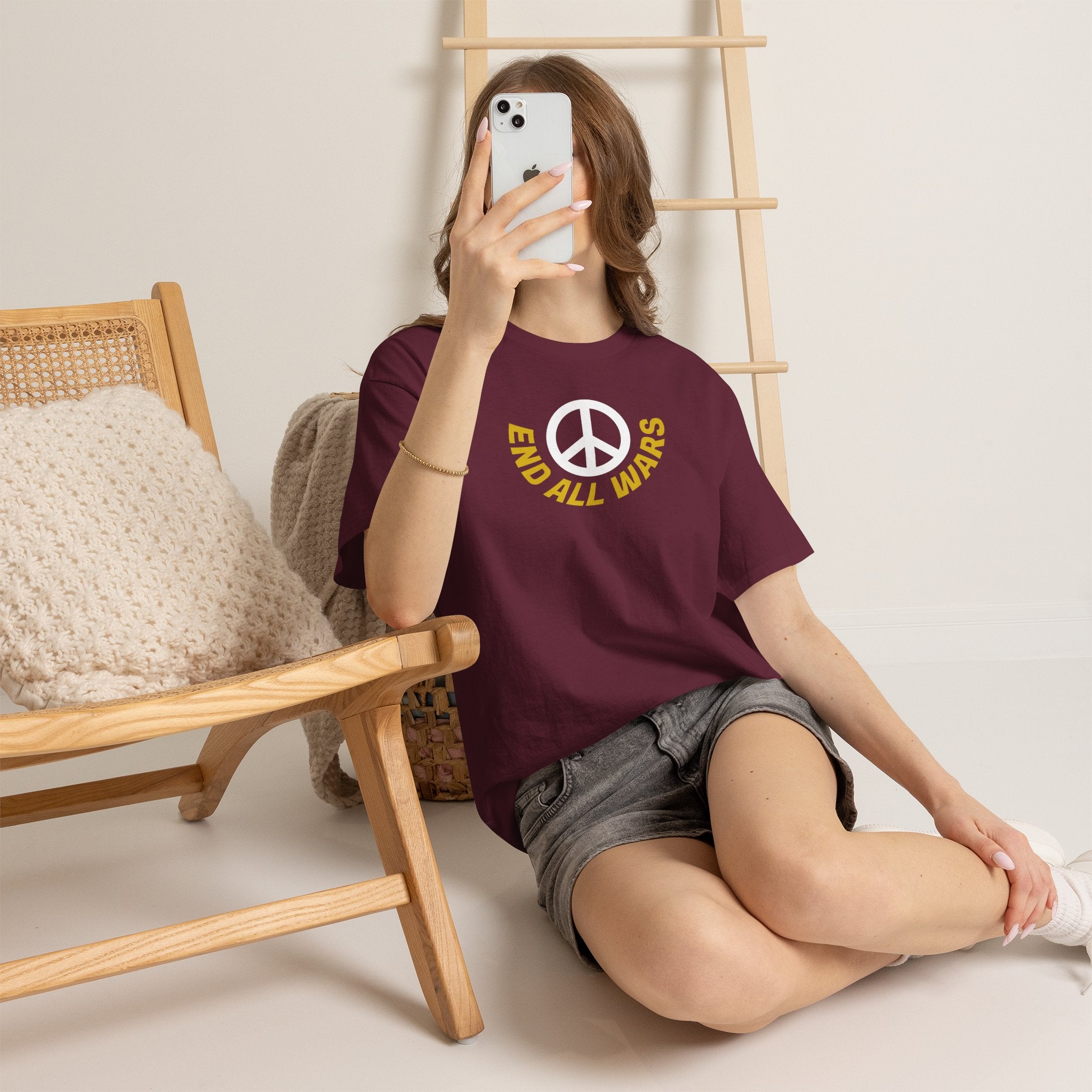 Peace Symbol T-Shirt — "End All Wars" Anti-War Graphic Tee
