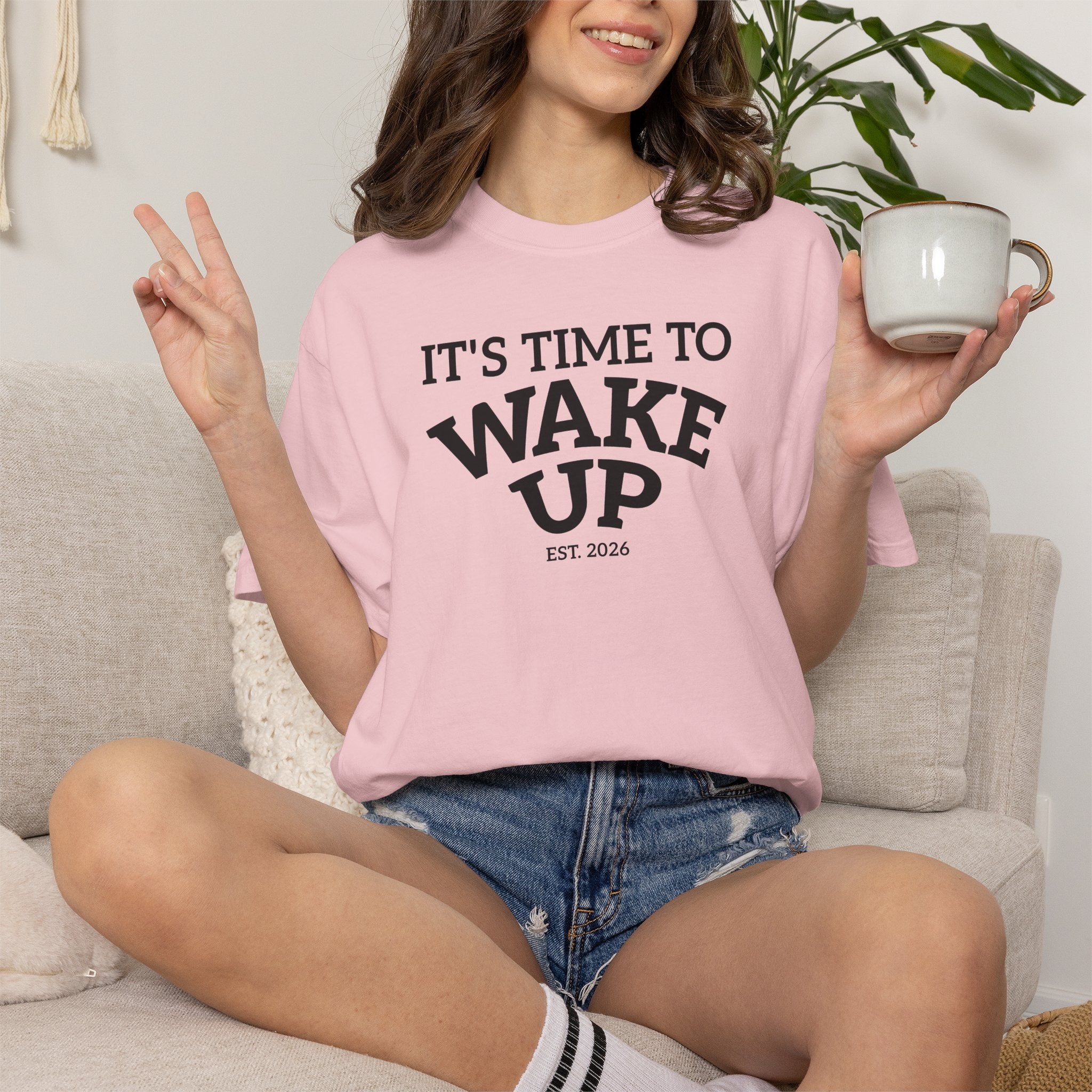 Wake Up Graphic T-Shirt — "It's Time to Wake Up" Casual Tee