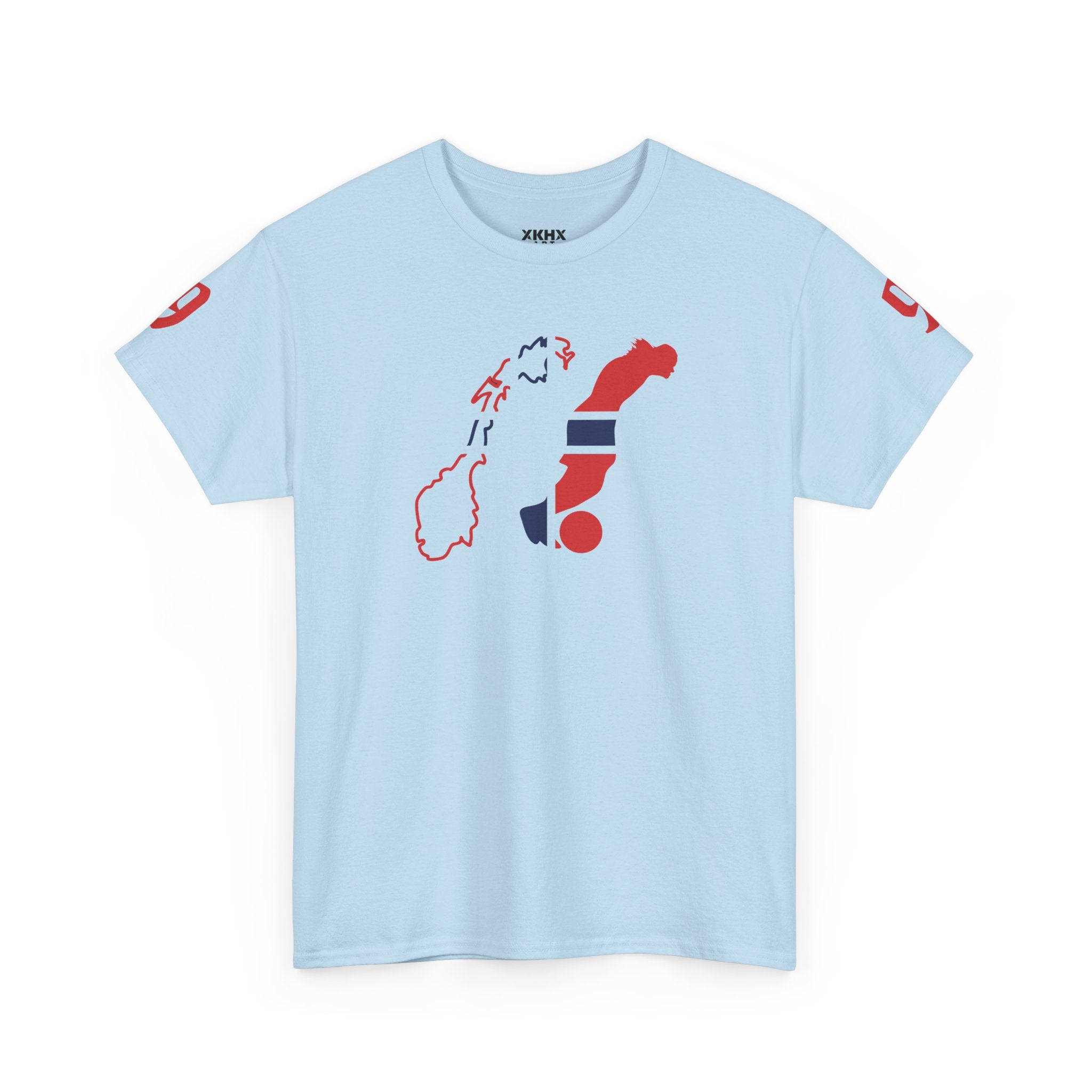 Haaland Norway Map Flag T‑Shirt — Scandinavian Pride Tee with Number 9