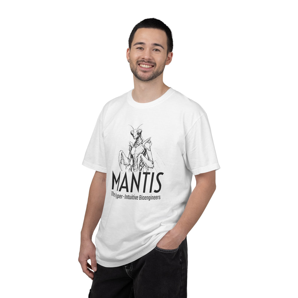 Alien Mantis Graphic T-Shirt — "The Hyper-Intuitive Bioengineers" Illustrated Tee