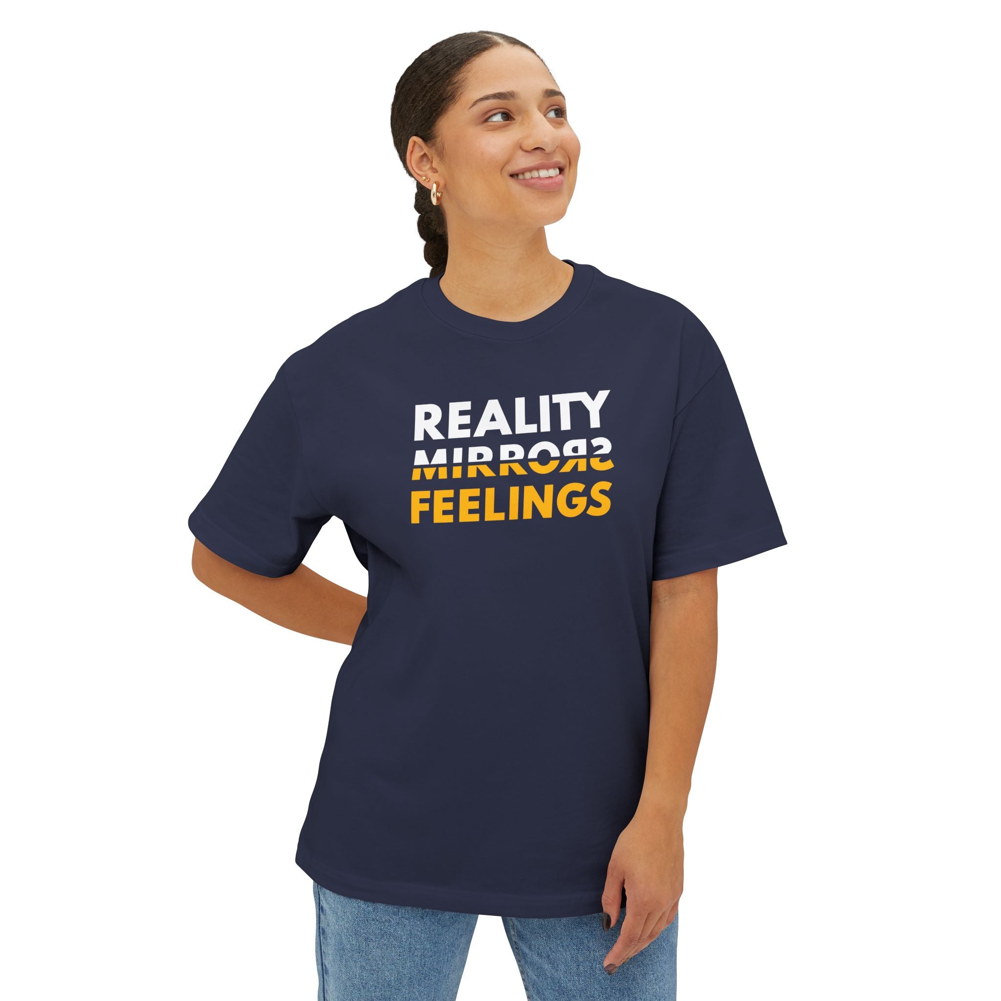 Reality Dark Tee — Reality Mirrors Feelings Minimalist Graphic T-Shirt