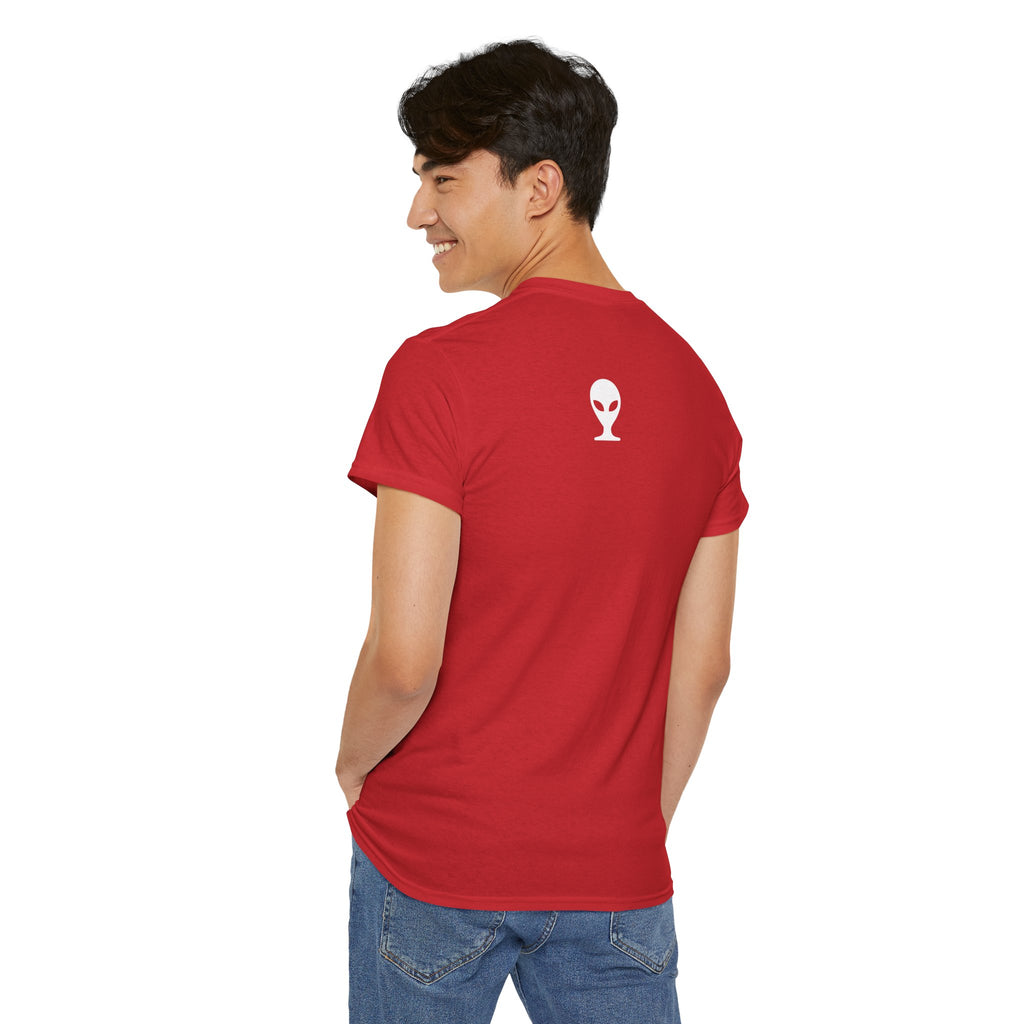 Alien Tee — Minimal "They Are Real" Vertical Graphic T-Shirt dark