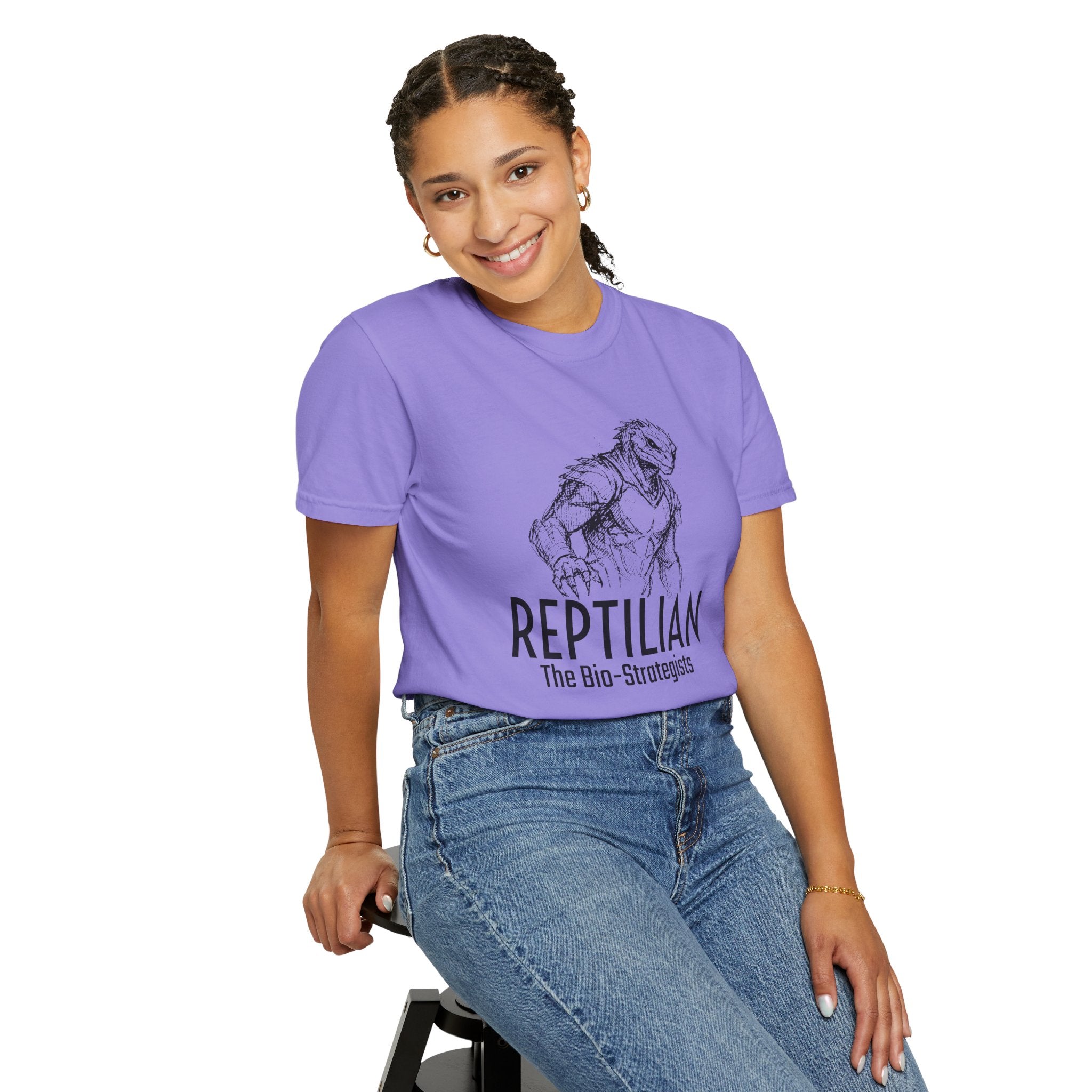 Alien Reptilian Graphic T-Shirt — "The Bio-Strategists" Illustrated Tee