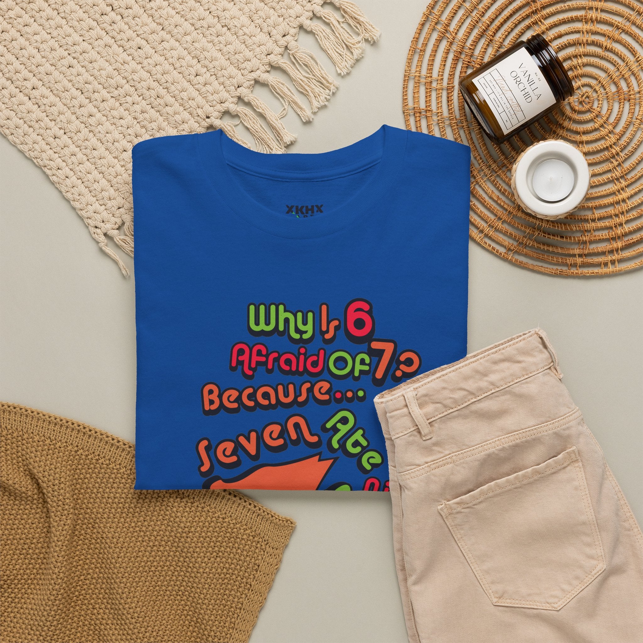 Why is 6 Afraid of 7? "Because 7 Ate 9" Funny Numbers Tee