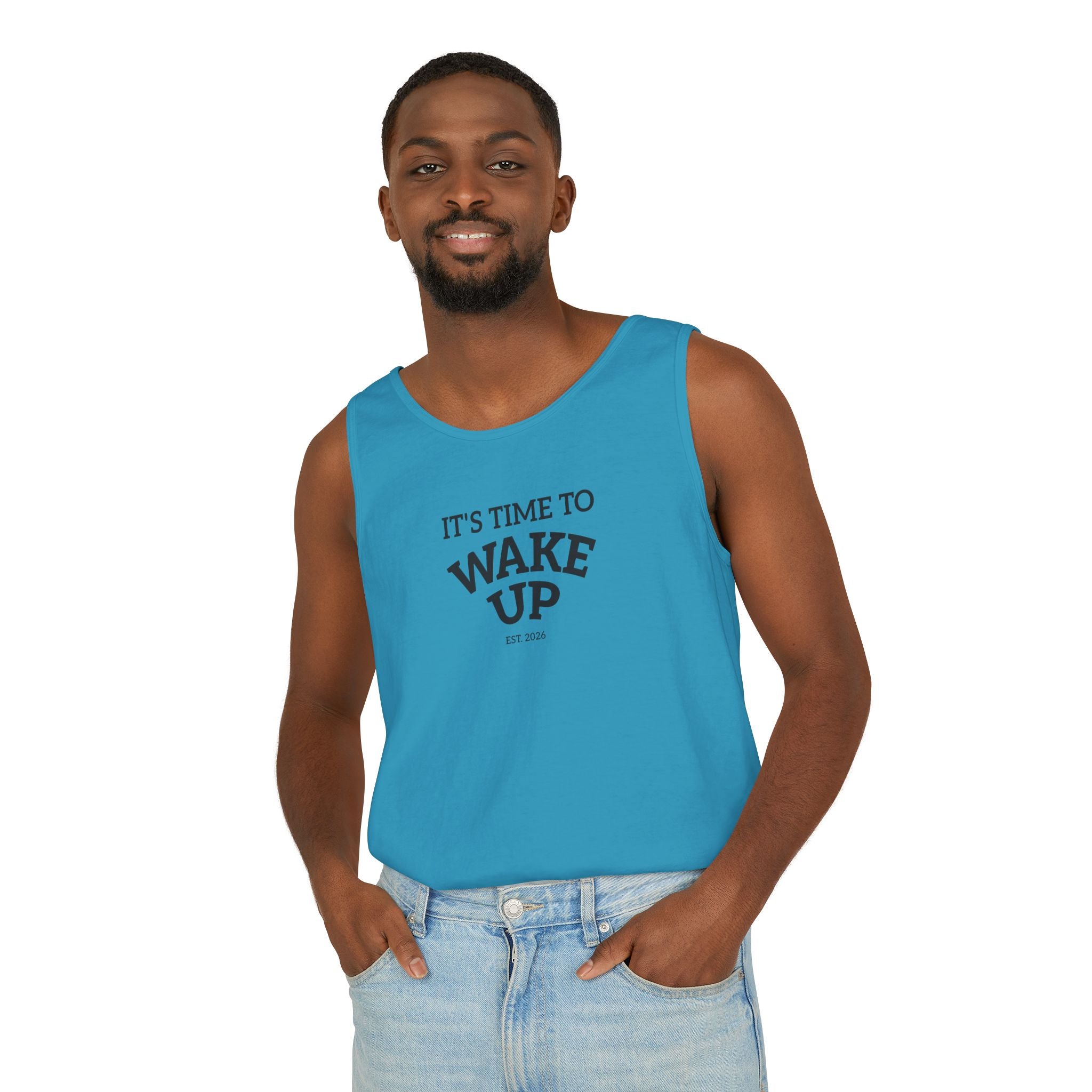 Wake Up Tank Top dark — Casual Graphic Tank