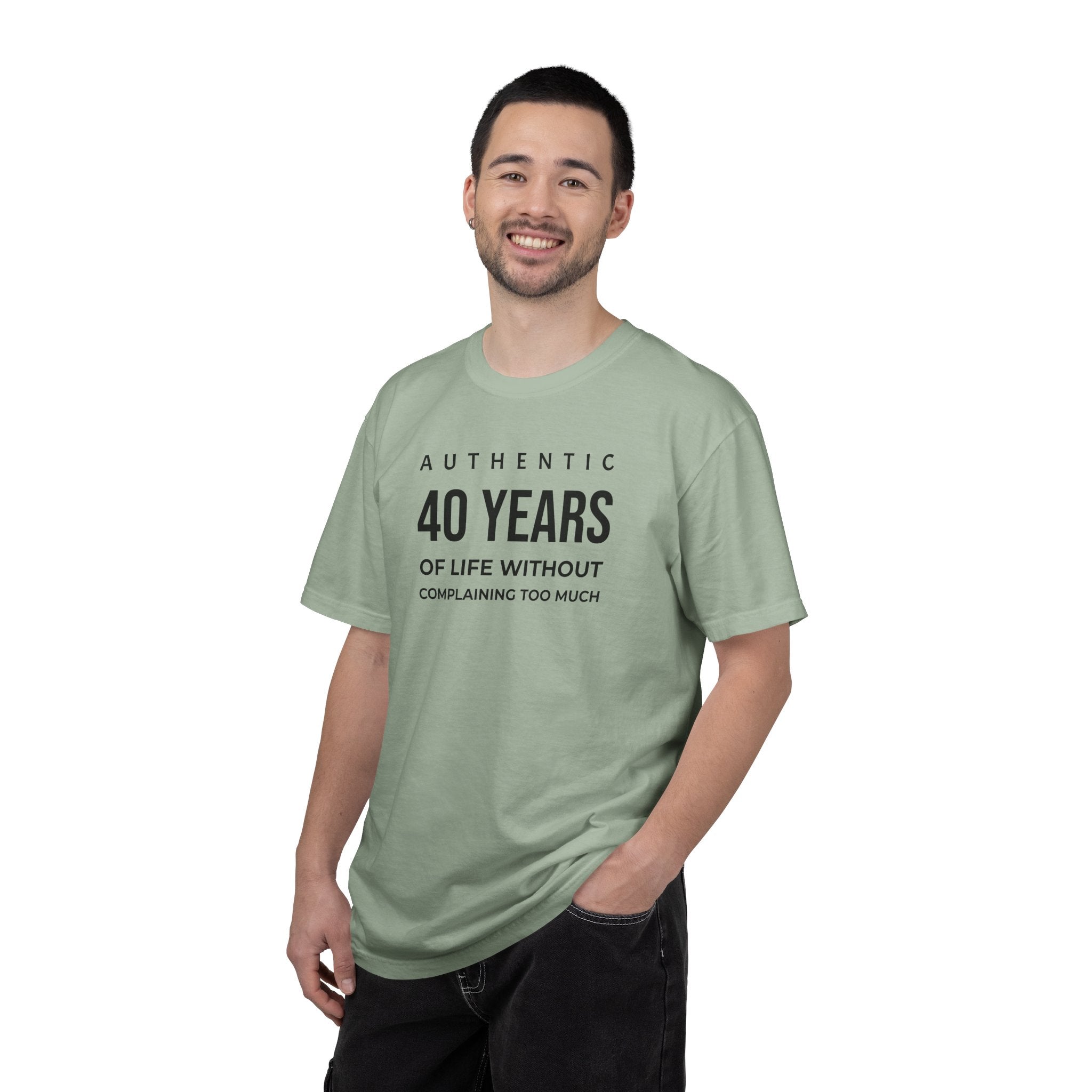 Birthday T-Shirt — "Authentic XX Years of Life Without Complaining Too Much" Personalizable Birthday Tee