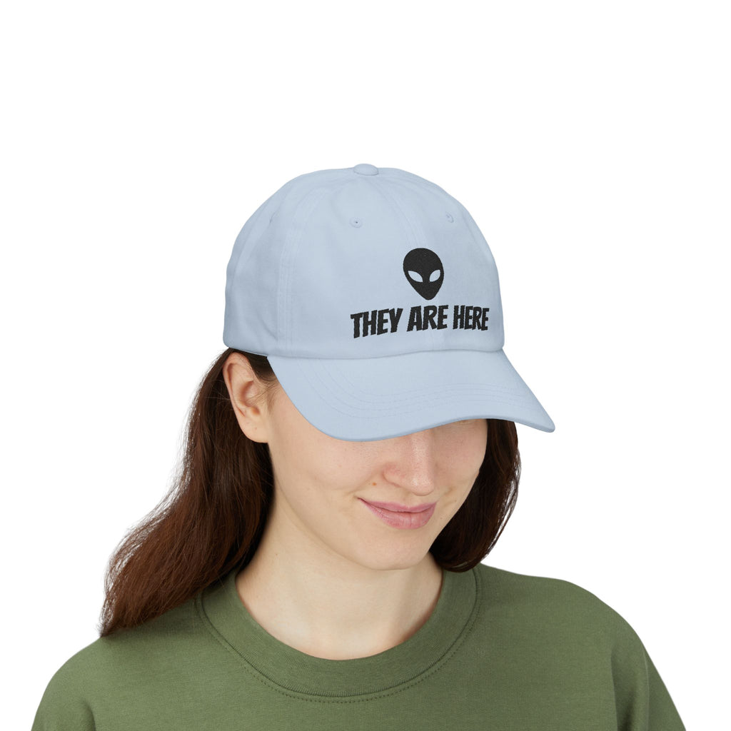 Alien "They Are Here" Dad Cap - Embroidered Baseball Hat light