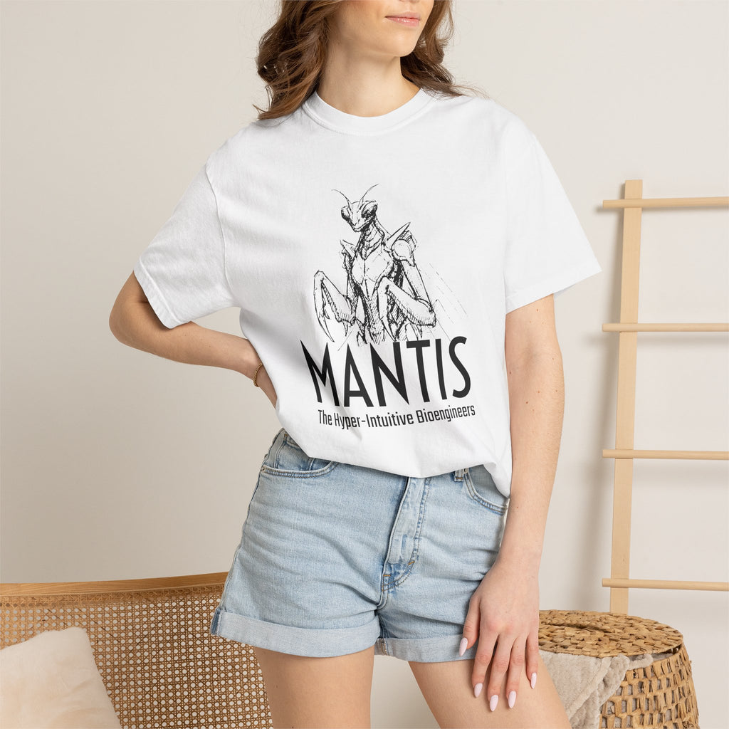 Alien Mantis Graphic T-Shirt — "The Hyper-Intuitive Bioengineers" Illustrated Tee