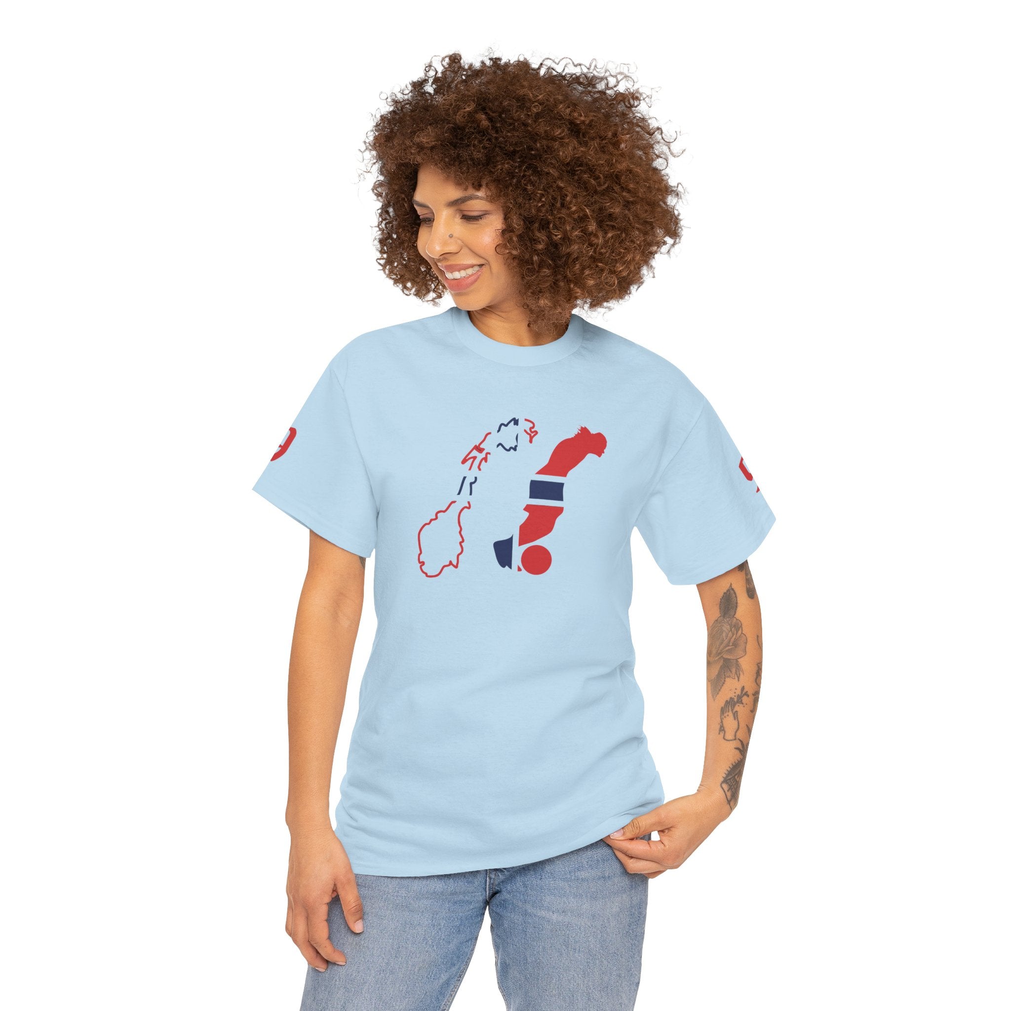 Haaland Norway Map Flag T‑Shirt — Scandinavian Pride Tee with Number 9