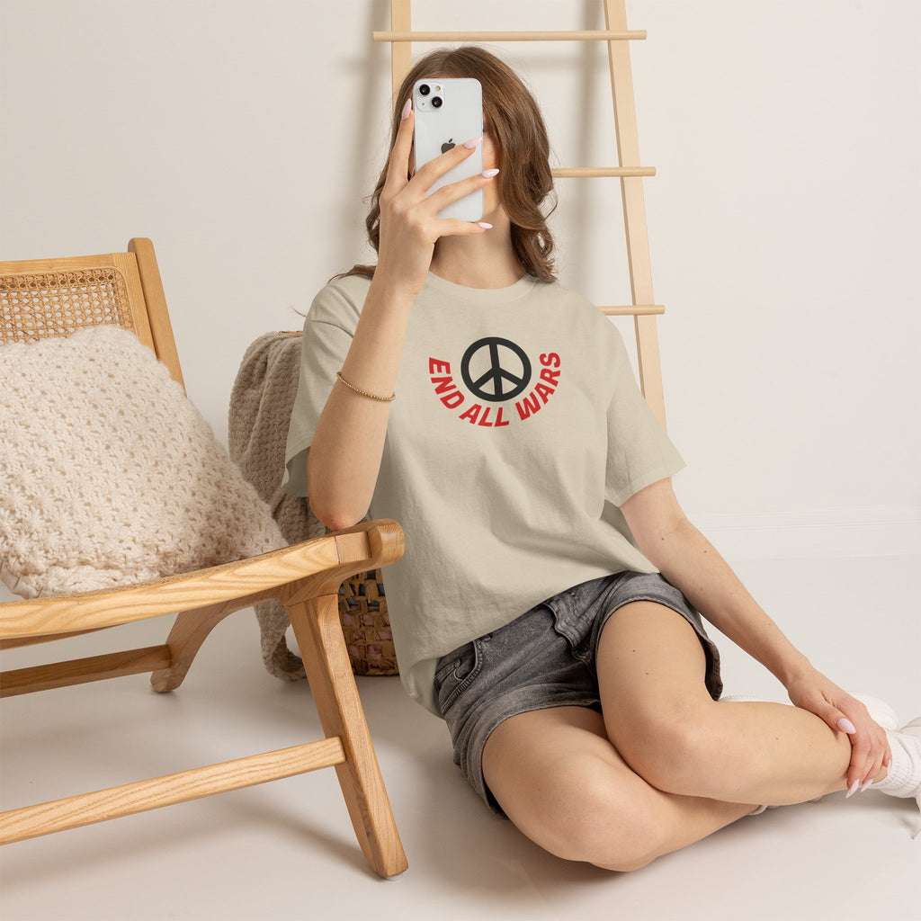 Peace Symbol T-Shirt — "End All Wars" Anti-War Graphic Tee