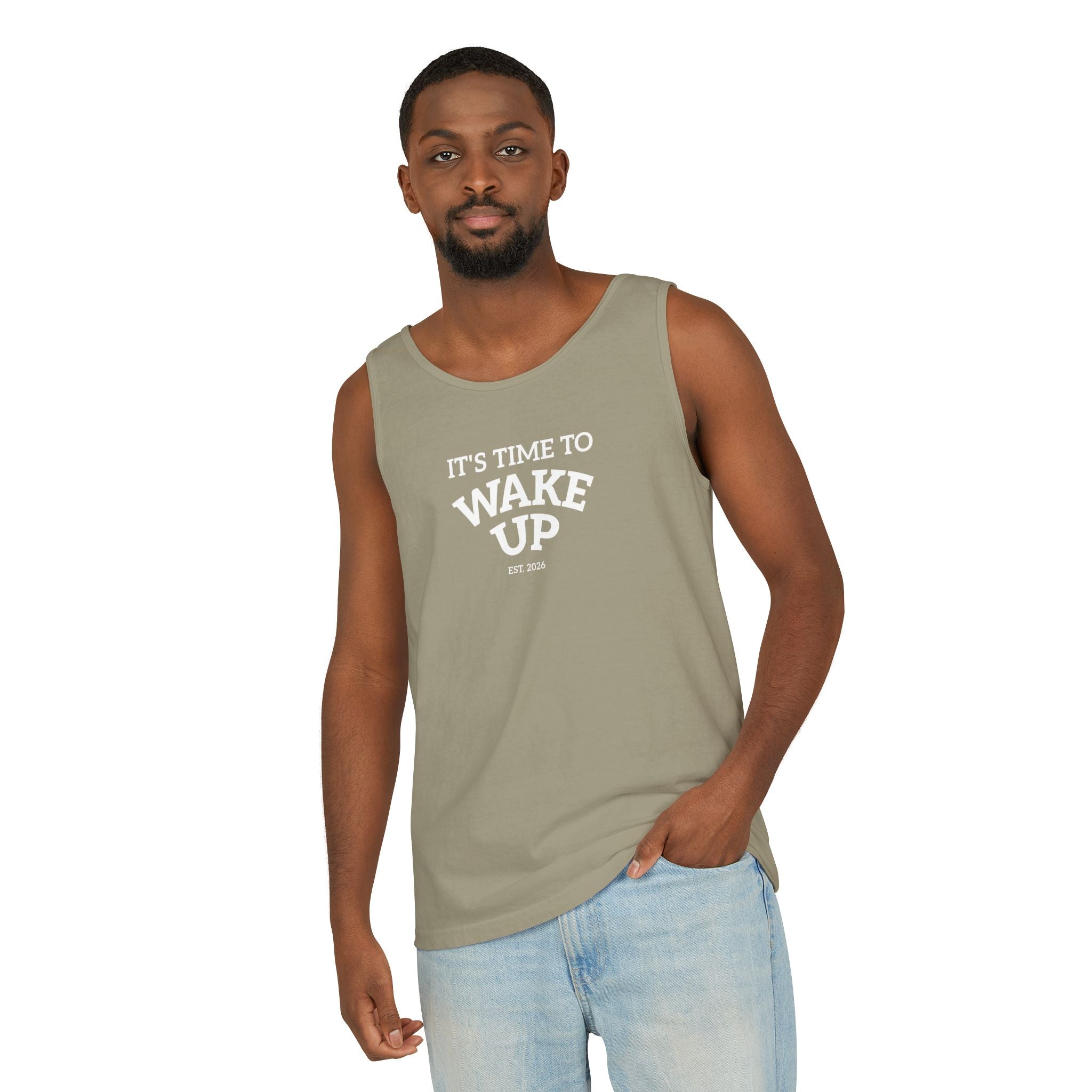 Wake Up Tank Top dark — Casual Graphic Tank