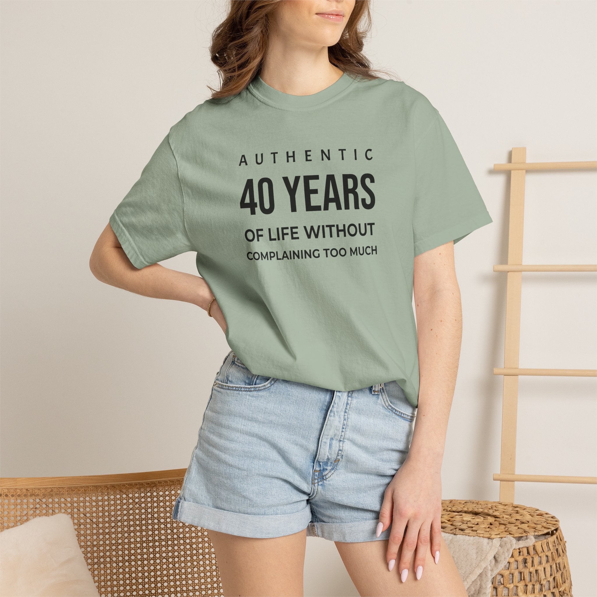 Birthday T-Shirt — "Authentic XX Years of Life Without Complaining Too Much" Personalizable Birthday Tee